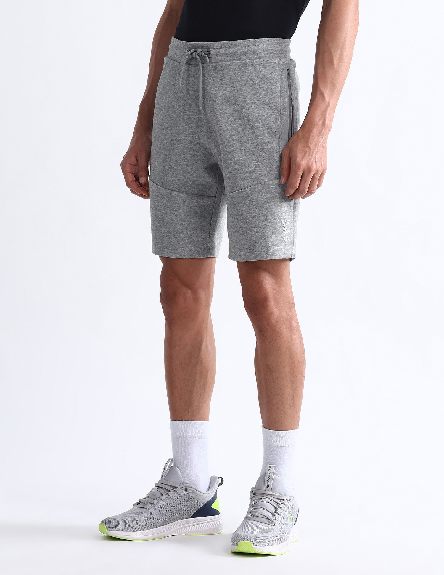 USPA Active Heathered Slim Fit Active Shorts