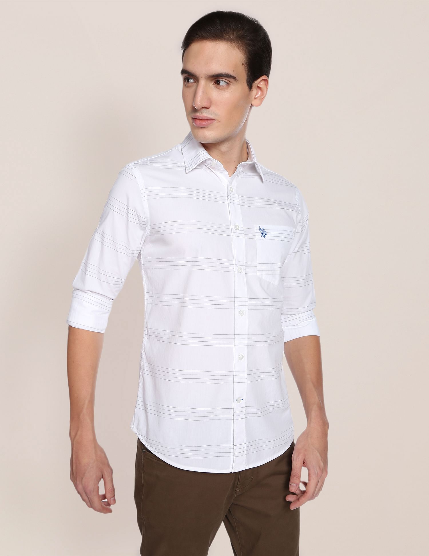 U.S. Polo Assn. Signature Weft Stripe Space Dyed Shirt