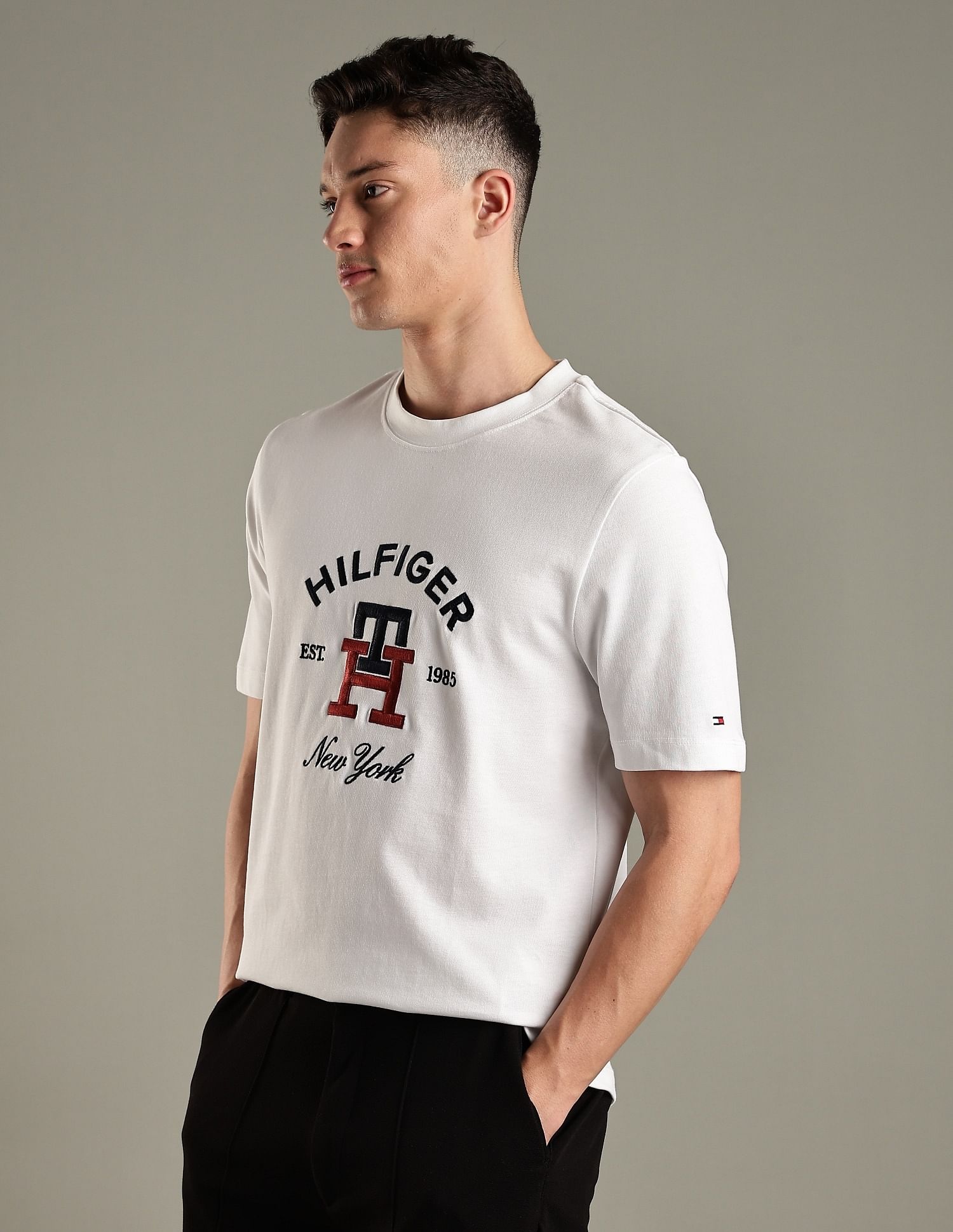 Tommy Hilfiger Embroidered Logo Regular-Fit Cotton T-Shirt