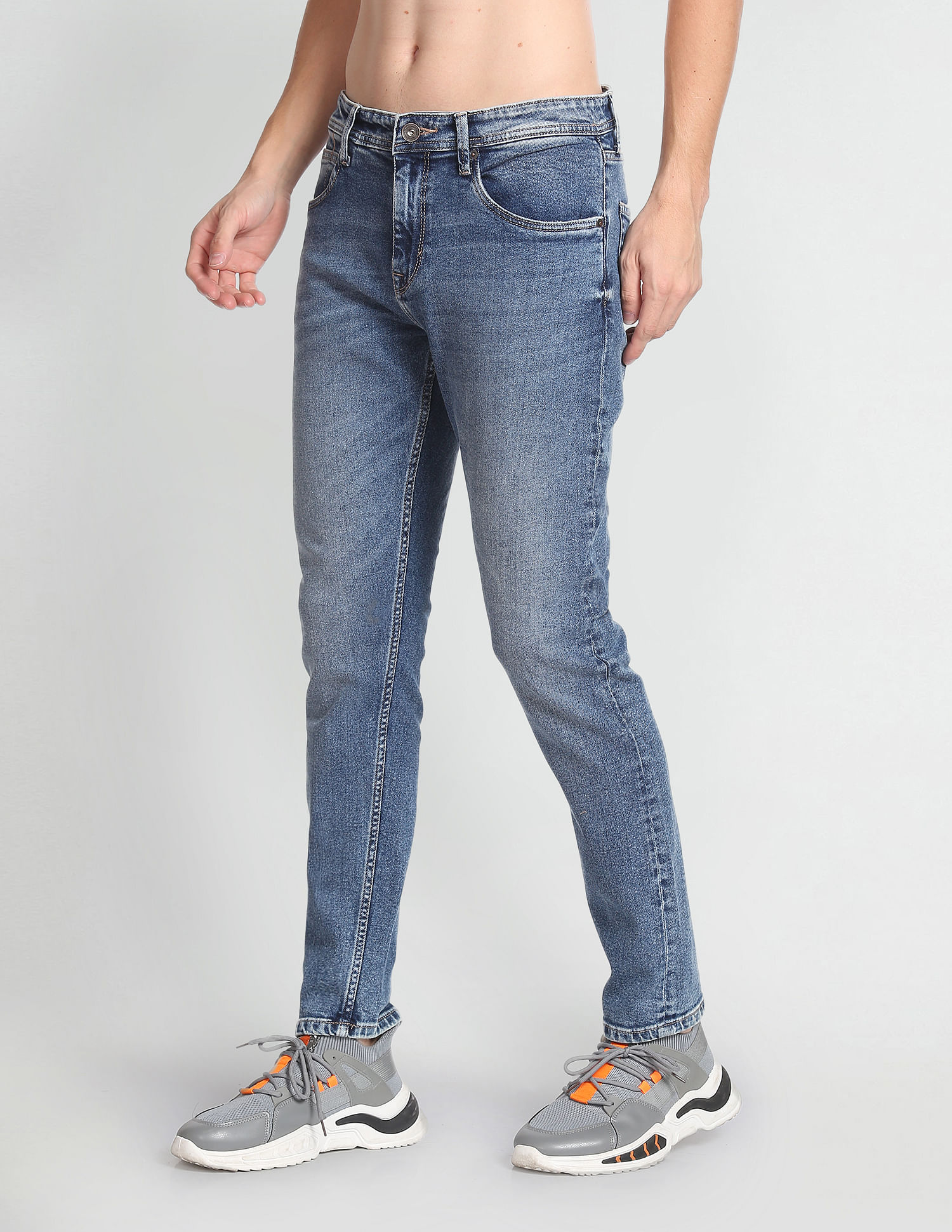 Flying Machine Slash Slim Tapered Fit Stone Wash Jeans