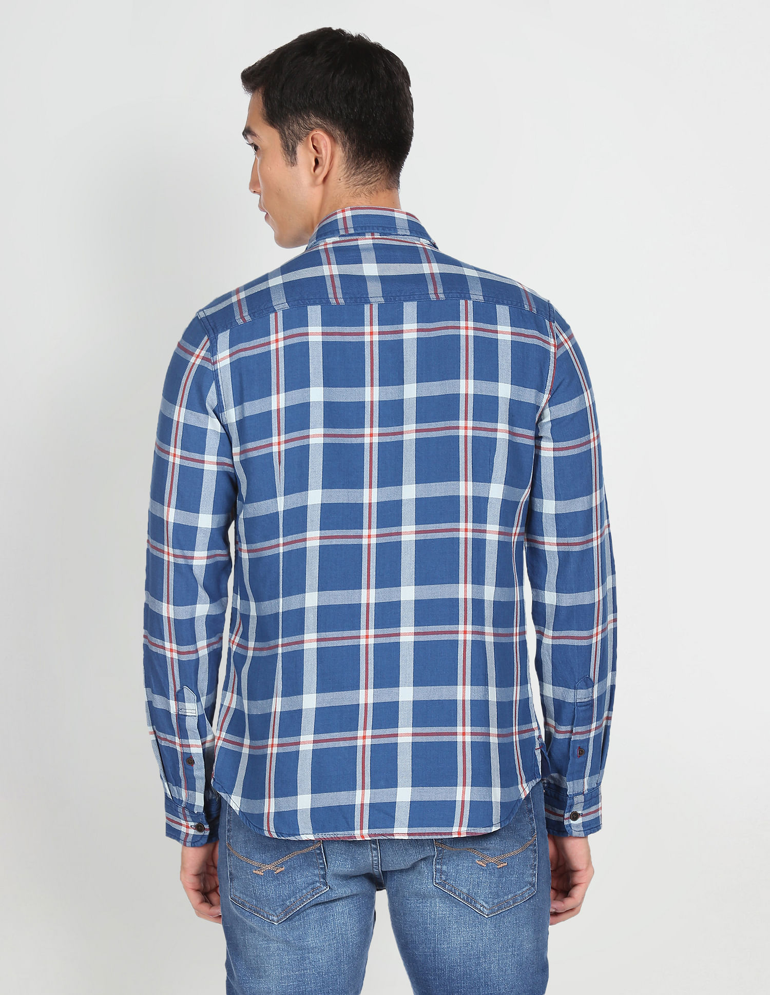 U.S. Polo Assn. Denim Co. Rounded Cuff Check Casual Shirt