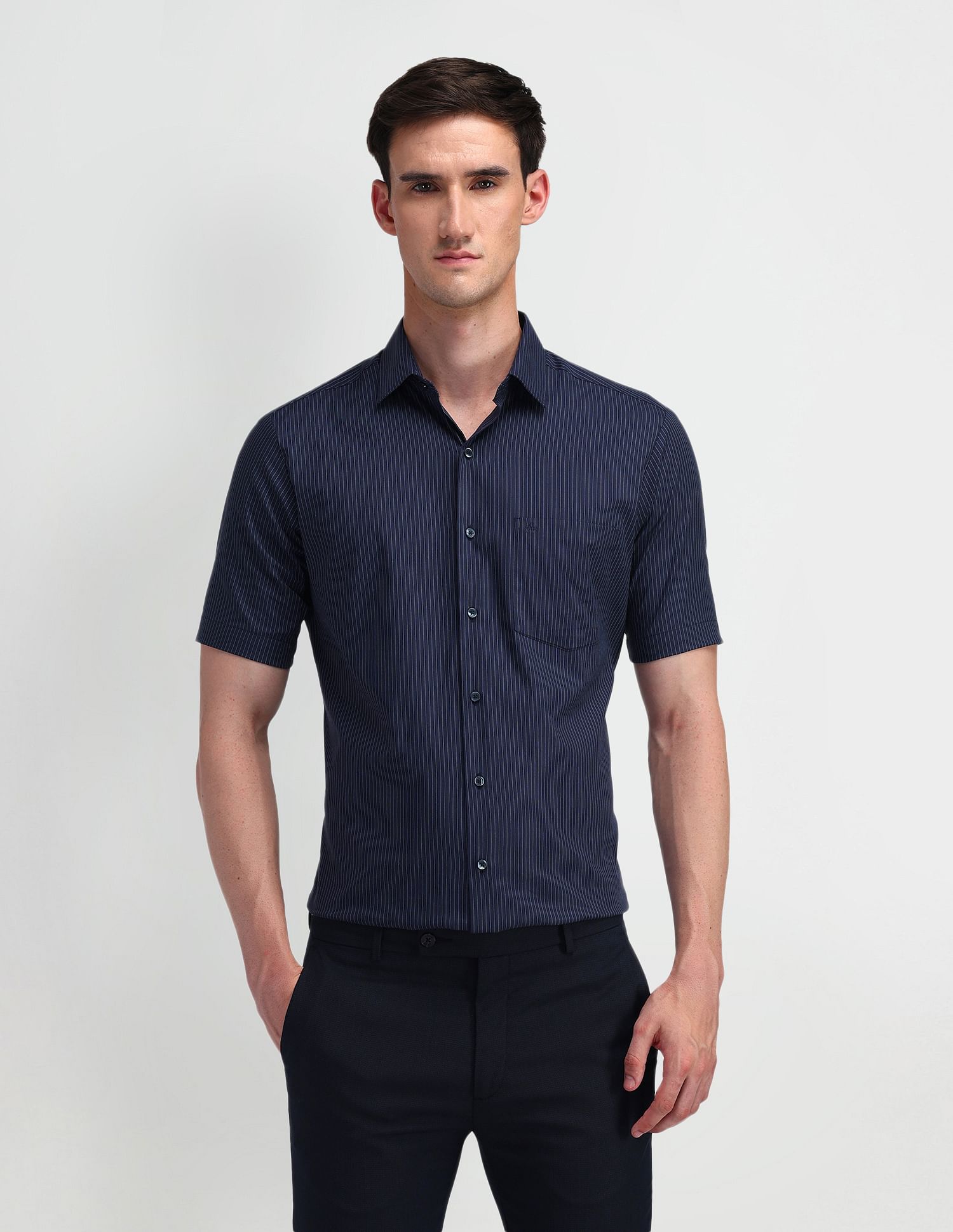 Arrow Liberty Classic Fit Pinstriped Shirt