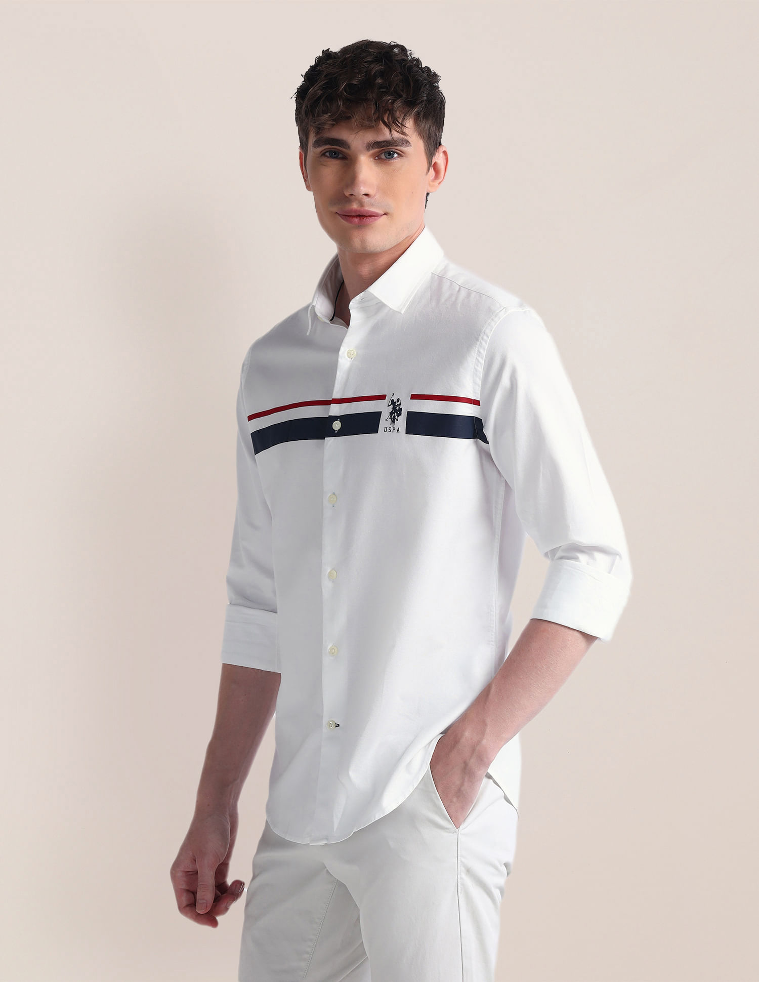 U.S. Polo Assn. Semi-Cutaway Collar Long Sleeve Shirt