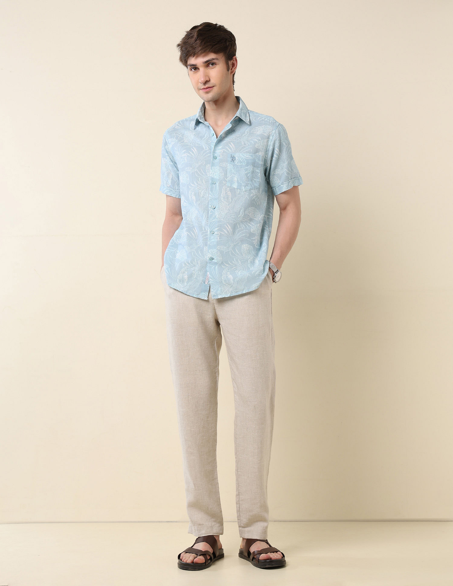 U.S. Polo Assn. Tropical Printed Tailored Fit Shirt