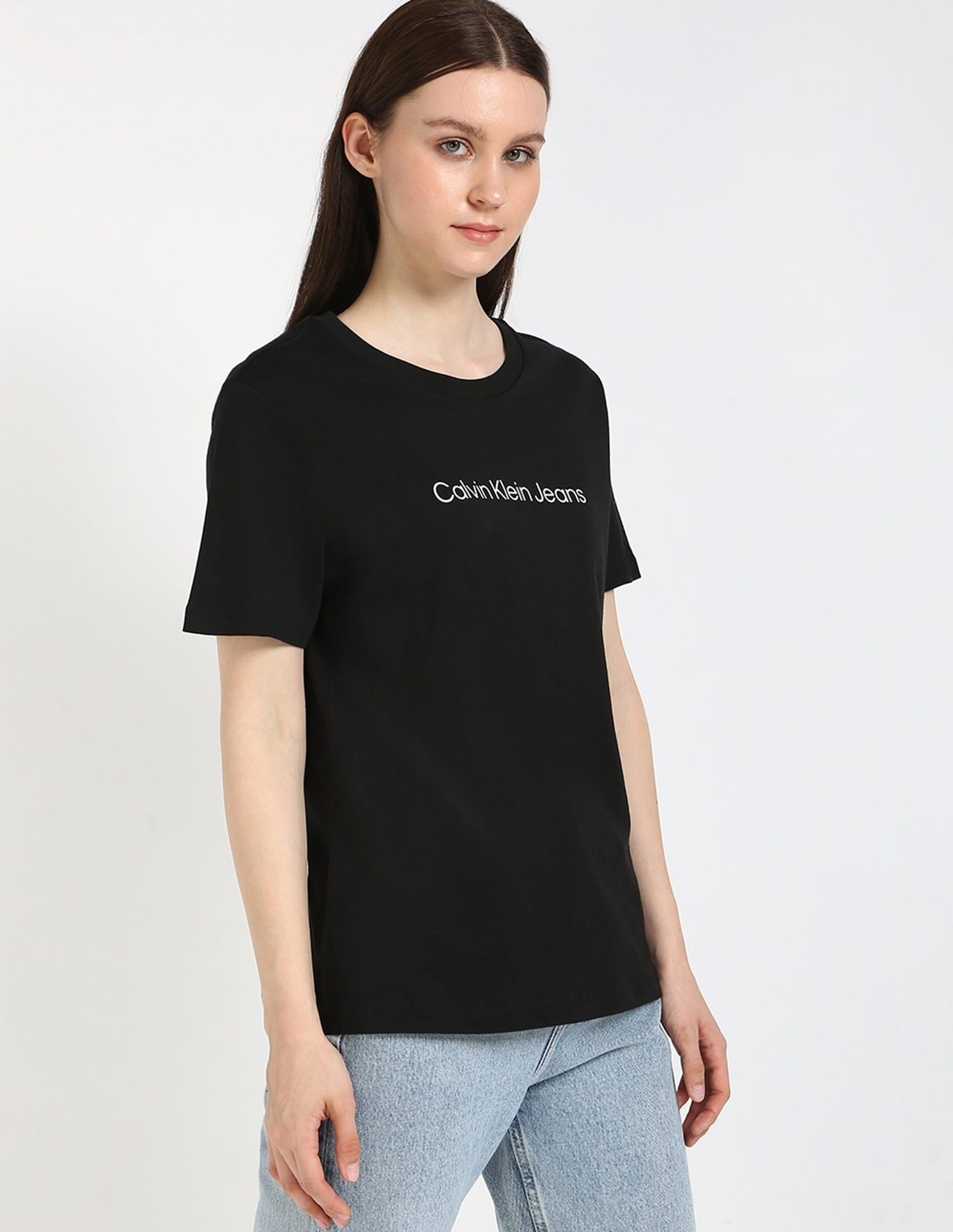 Calvin Klein Jeans Womens Straight Fit Logo T-Shirt