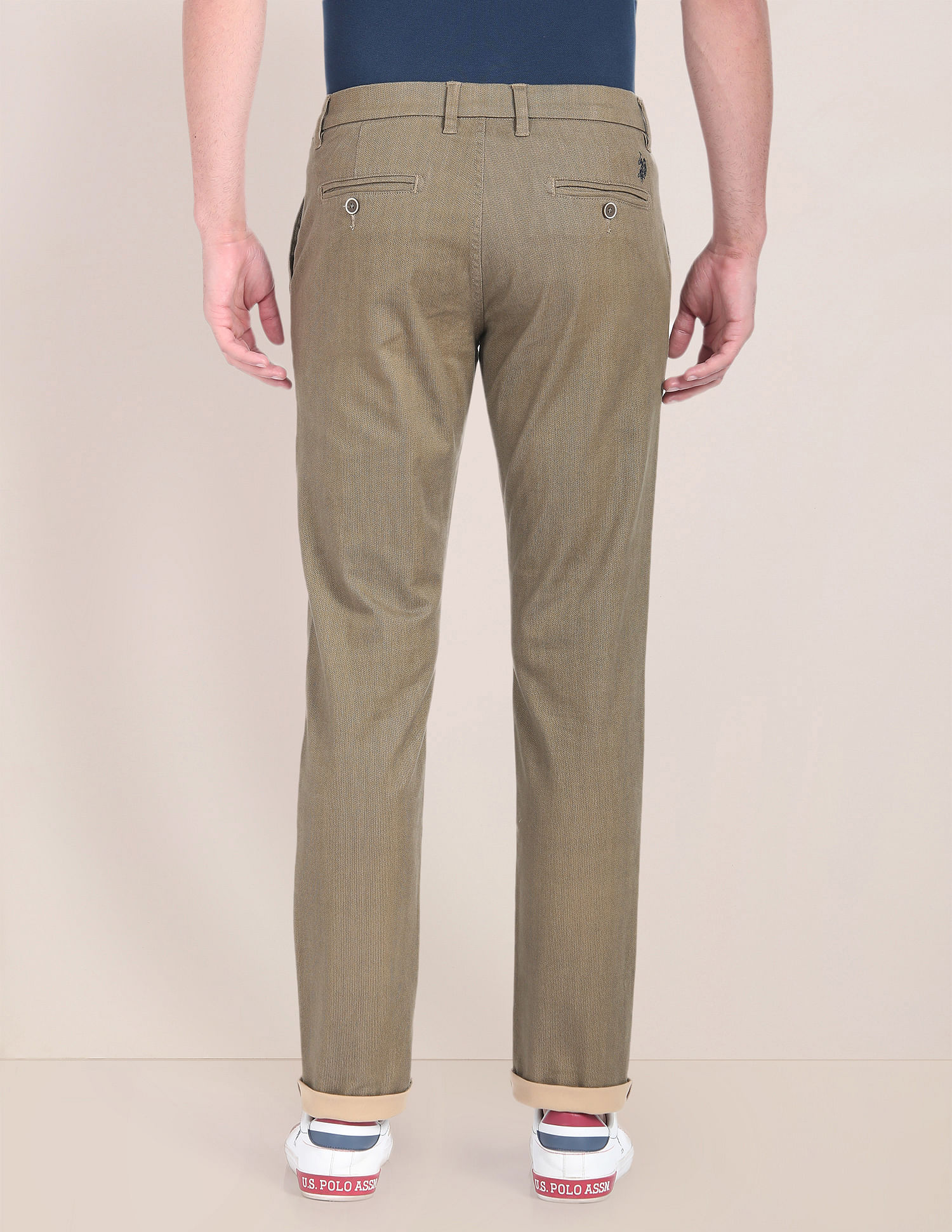 U.S. Polo Assn. Geometric Print Mid Rise Trousers