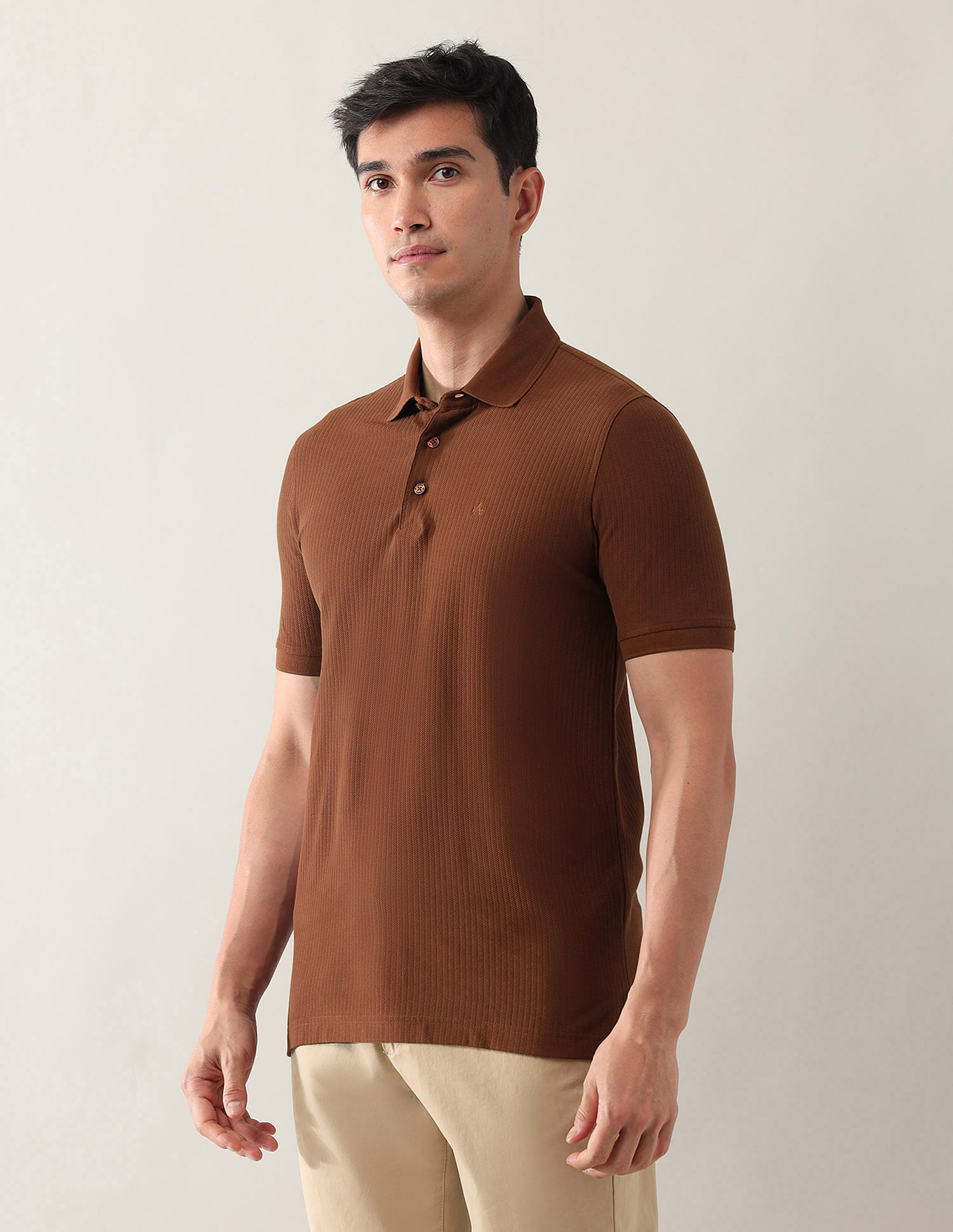 Arrow Pure Cotton Textured Polo Shirt