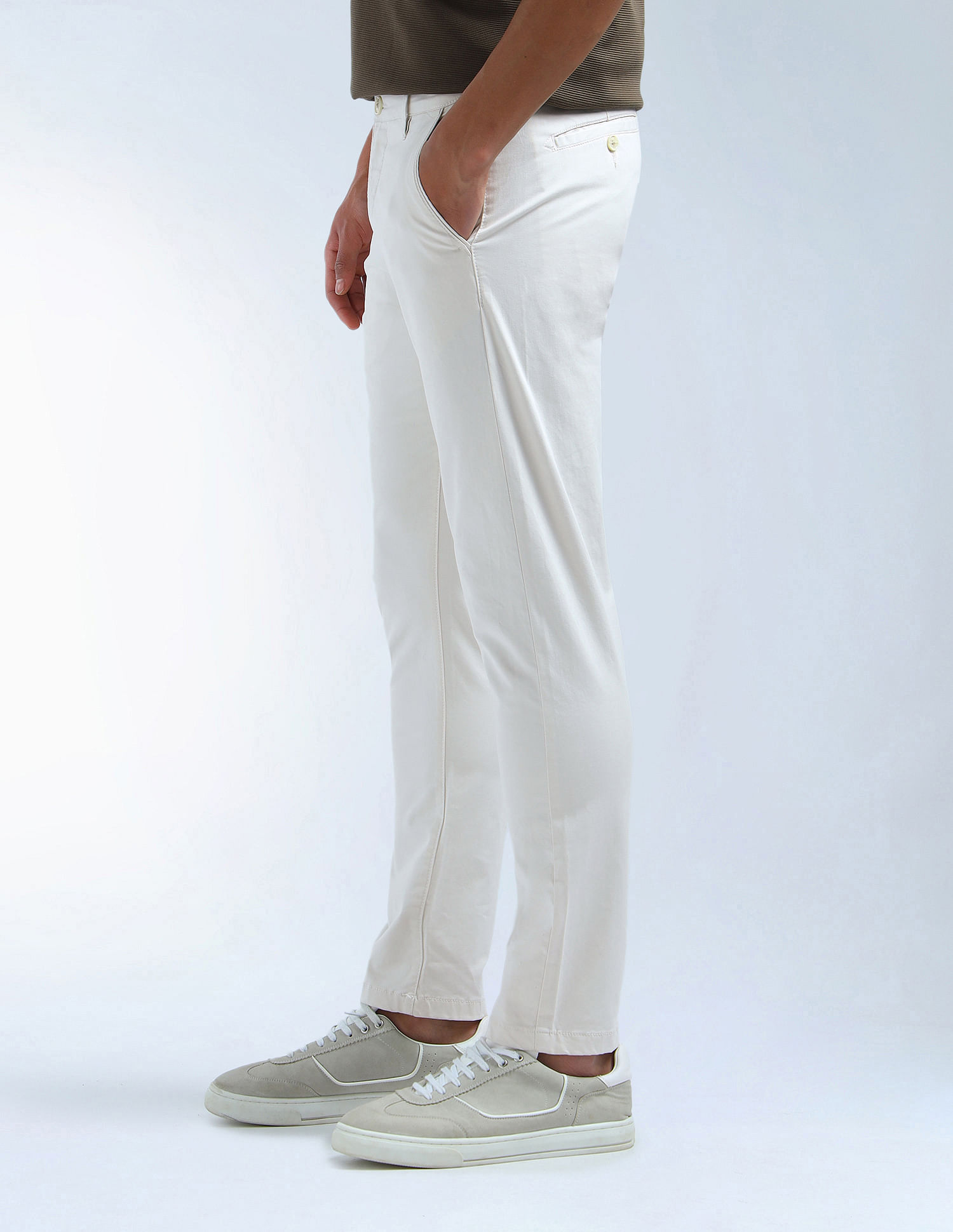 Flying Machine Mid Rise Slash Slim Tapered Fit Trousers