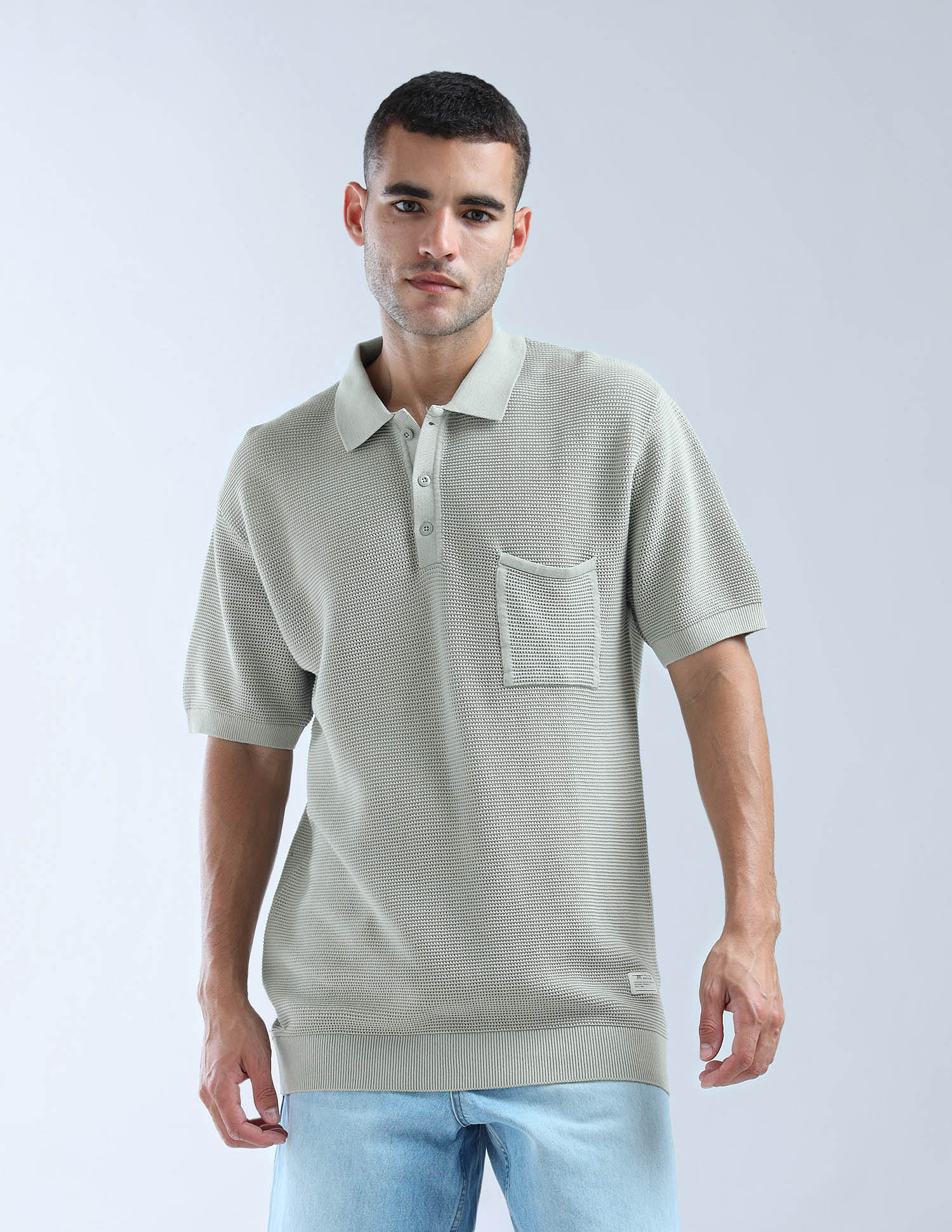 Flying Machine Textured Essentials Polo Shirt