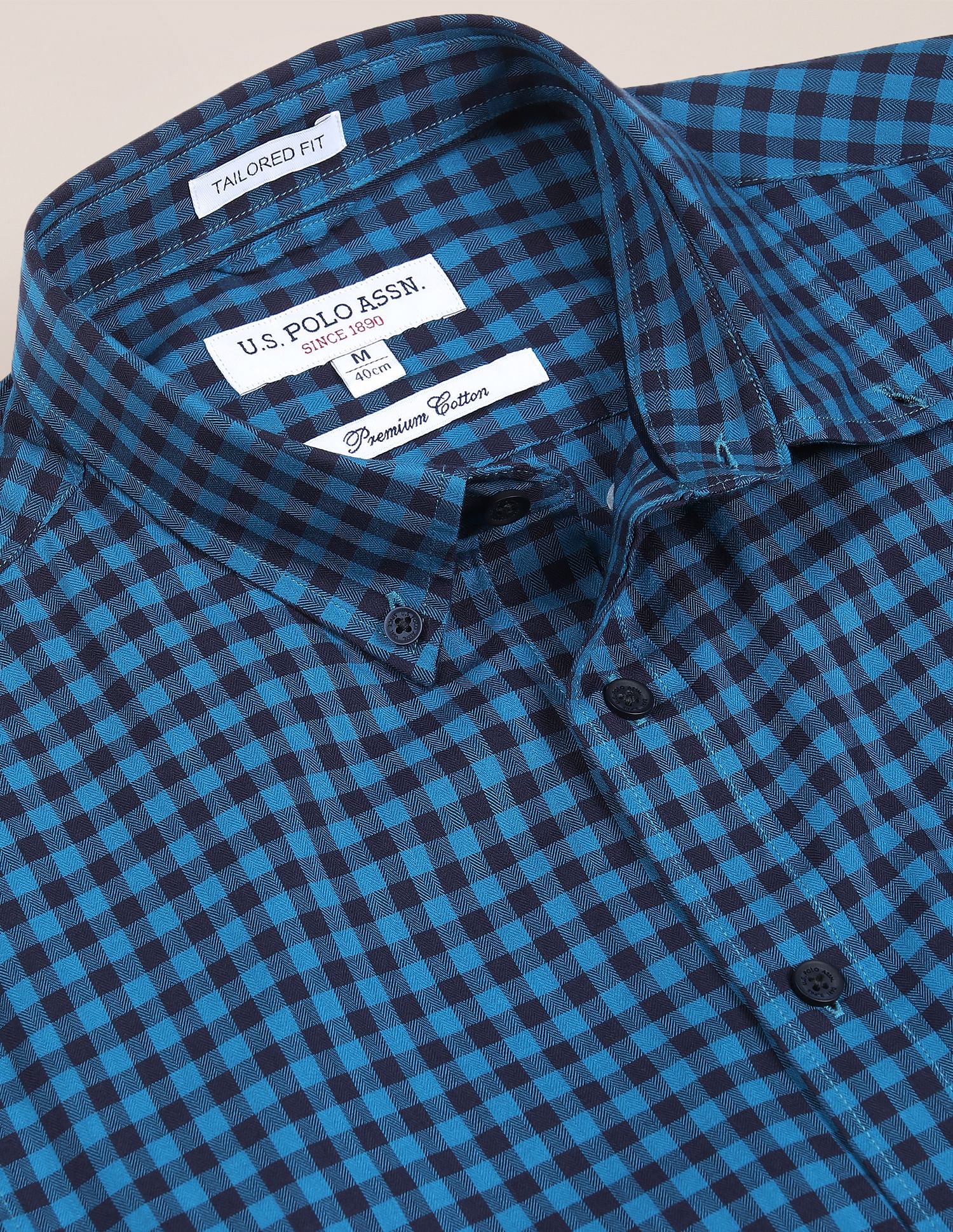 U.S. Polo Assn. Button Down Collar Cotton Check Casual Shirt