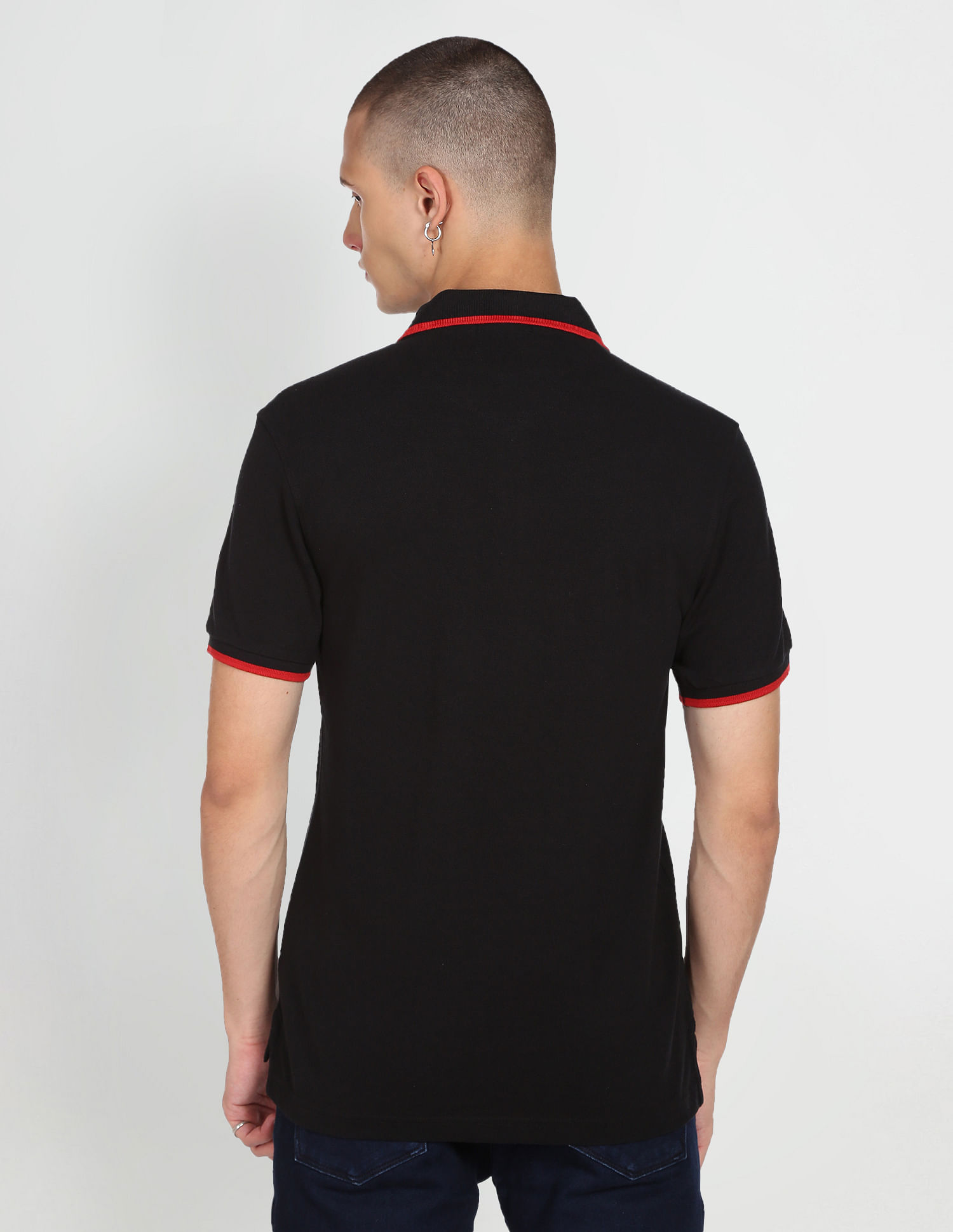 Flying Machine Solid Pique Cotton Polo Shirt
