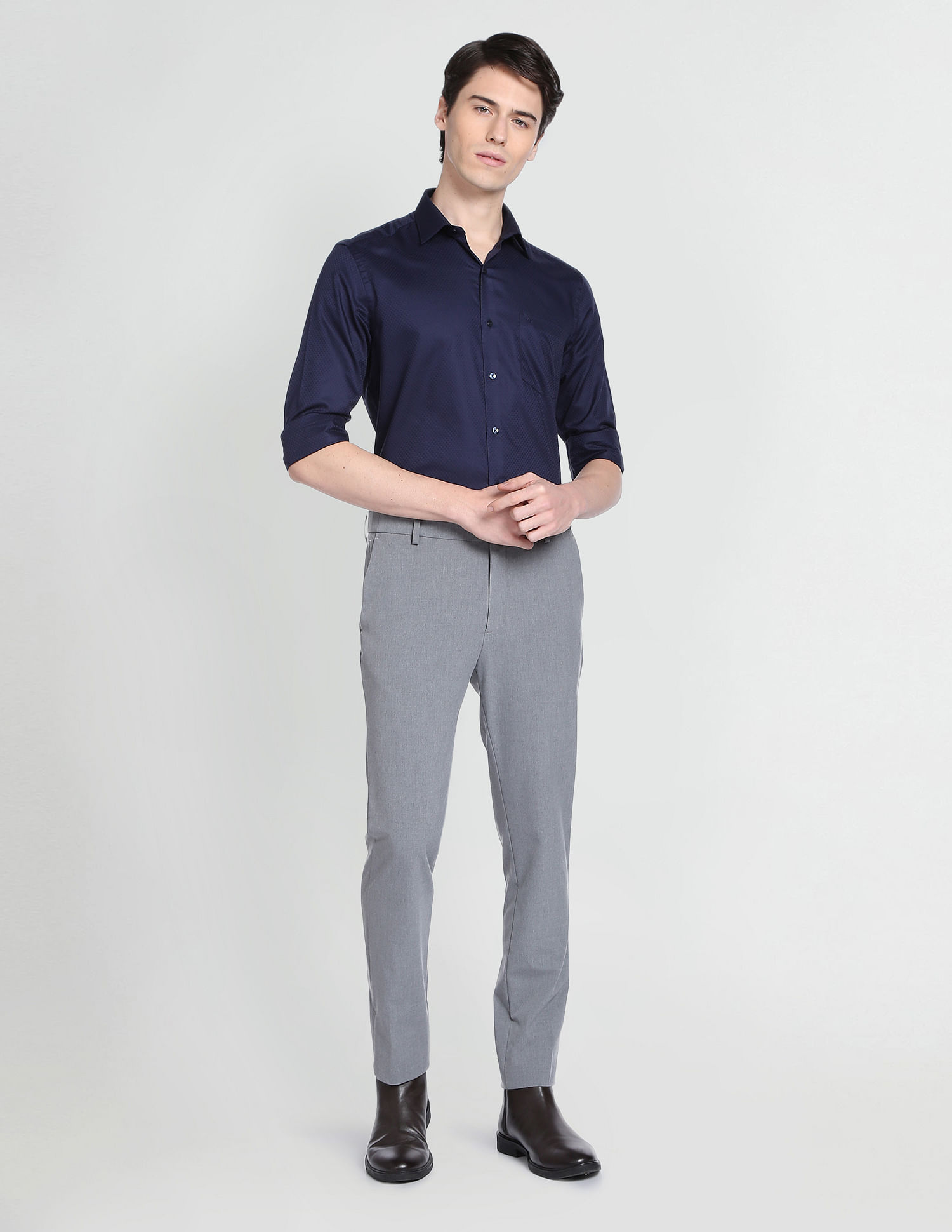 Arrow Geometric Patterned Slim Shirt
