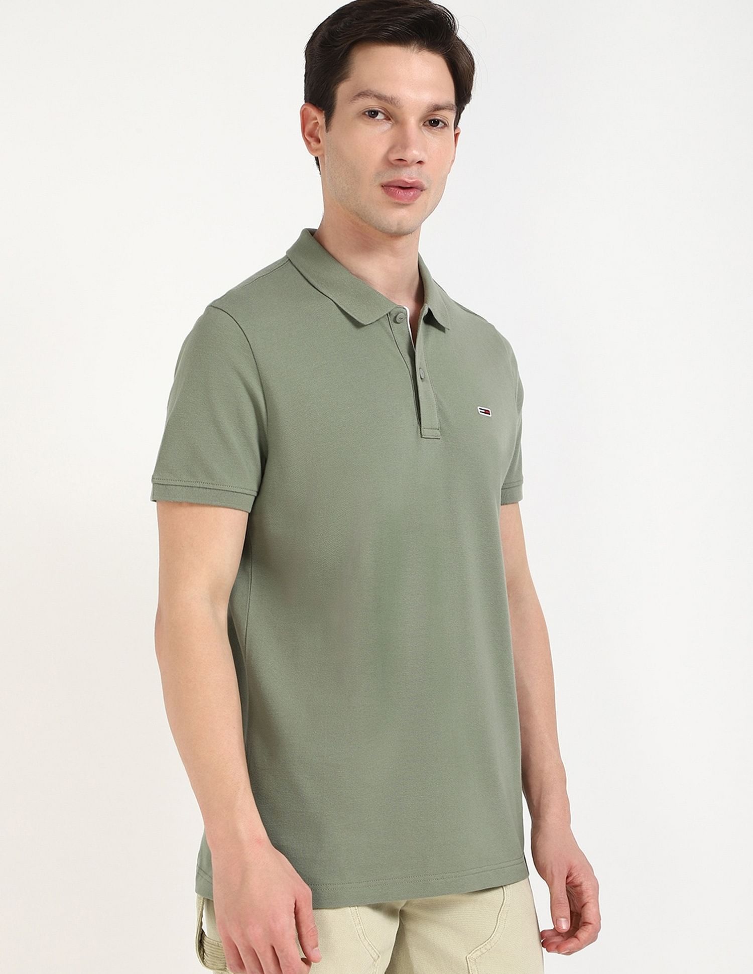 Tommy Hilfiger Solid Slim-Fit Cotton Polo Shirt