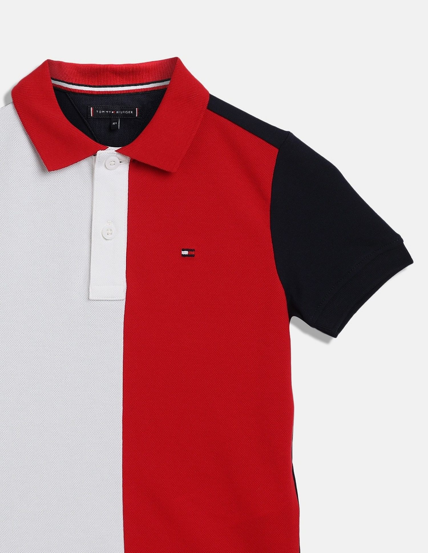 Tommy Hilfiger Kids Boys Colorblock Regular-Fit Cotton Polo T-Shirt