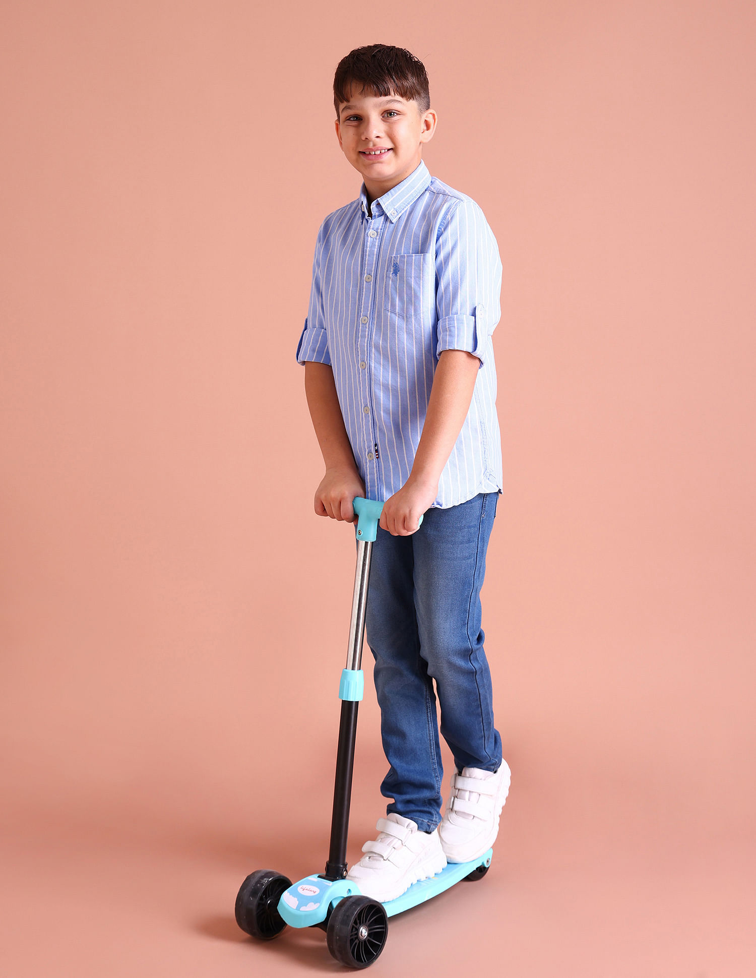 U.S. Polo Assn. Kids Boys Button Down Striped Shirt
