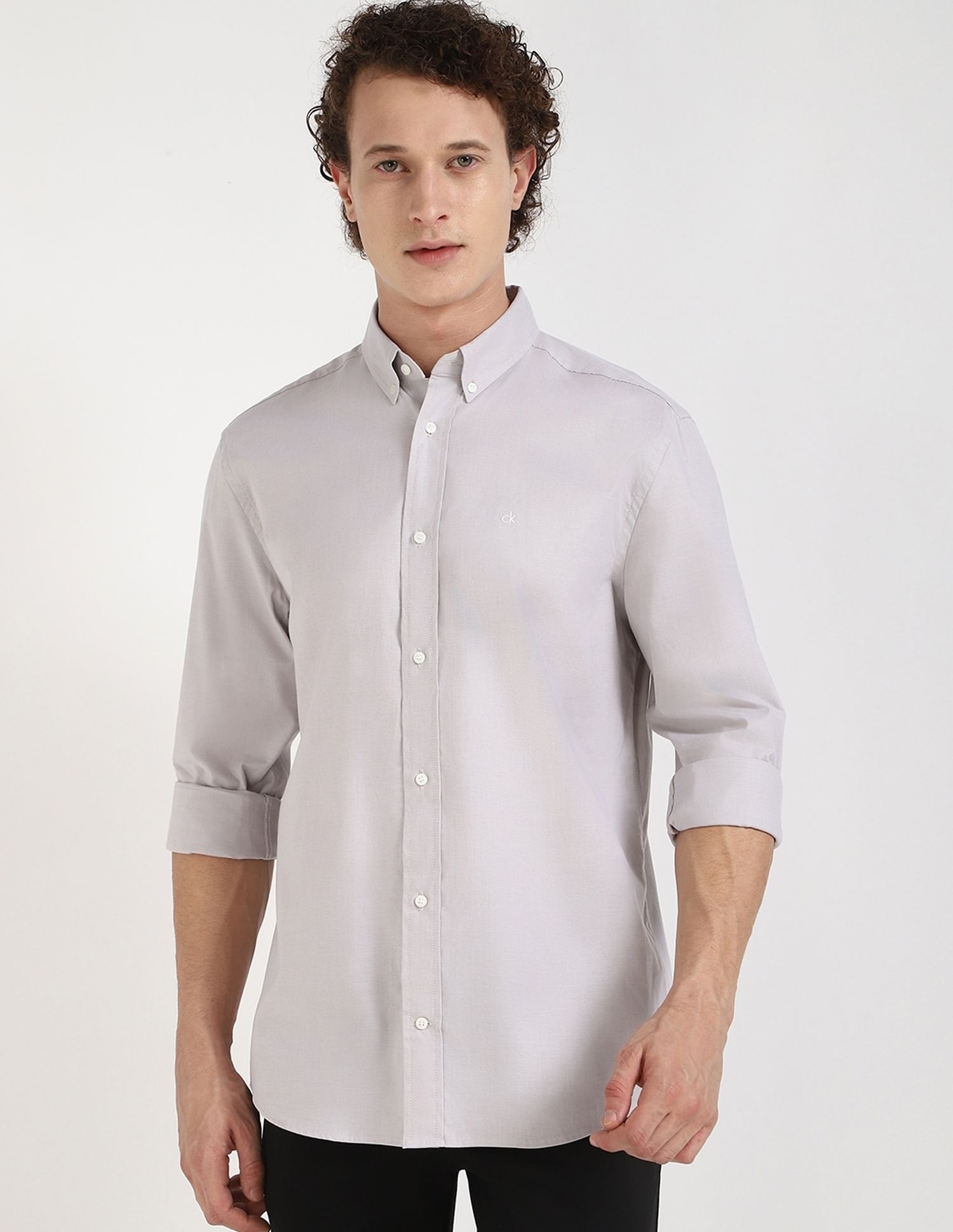 Calvin Klein Jeans Solid Regular-Fit Oxford Woven Shirt