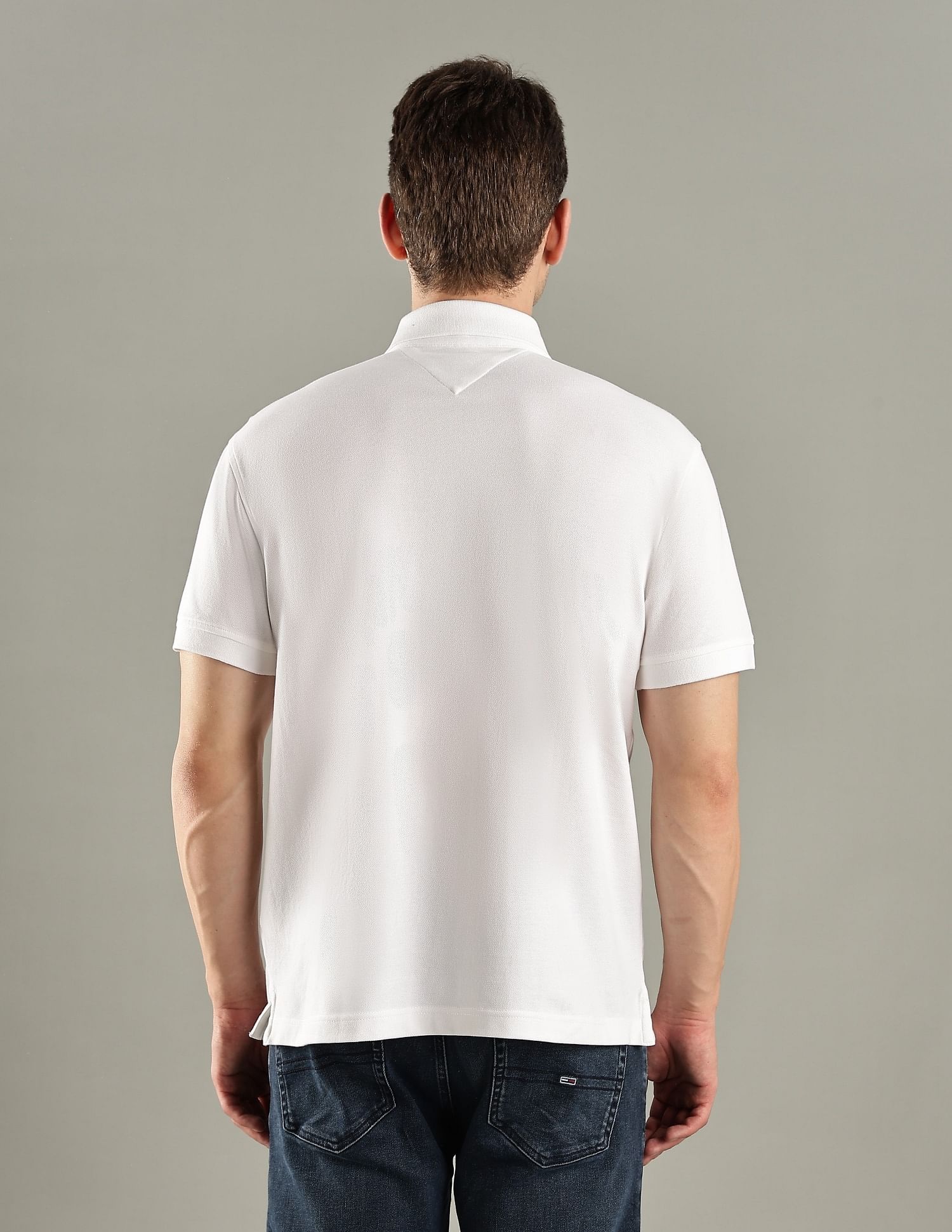 Tommy Hilfiger Solid Regular-Fit Cotton Polo T-Shirt