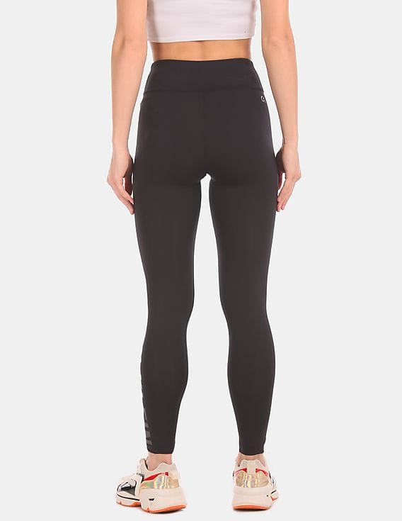 Buy Calvin Klein Women Black Side Logo Active Stretch Leggings