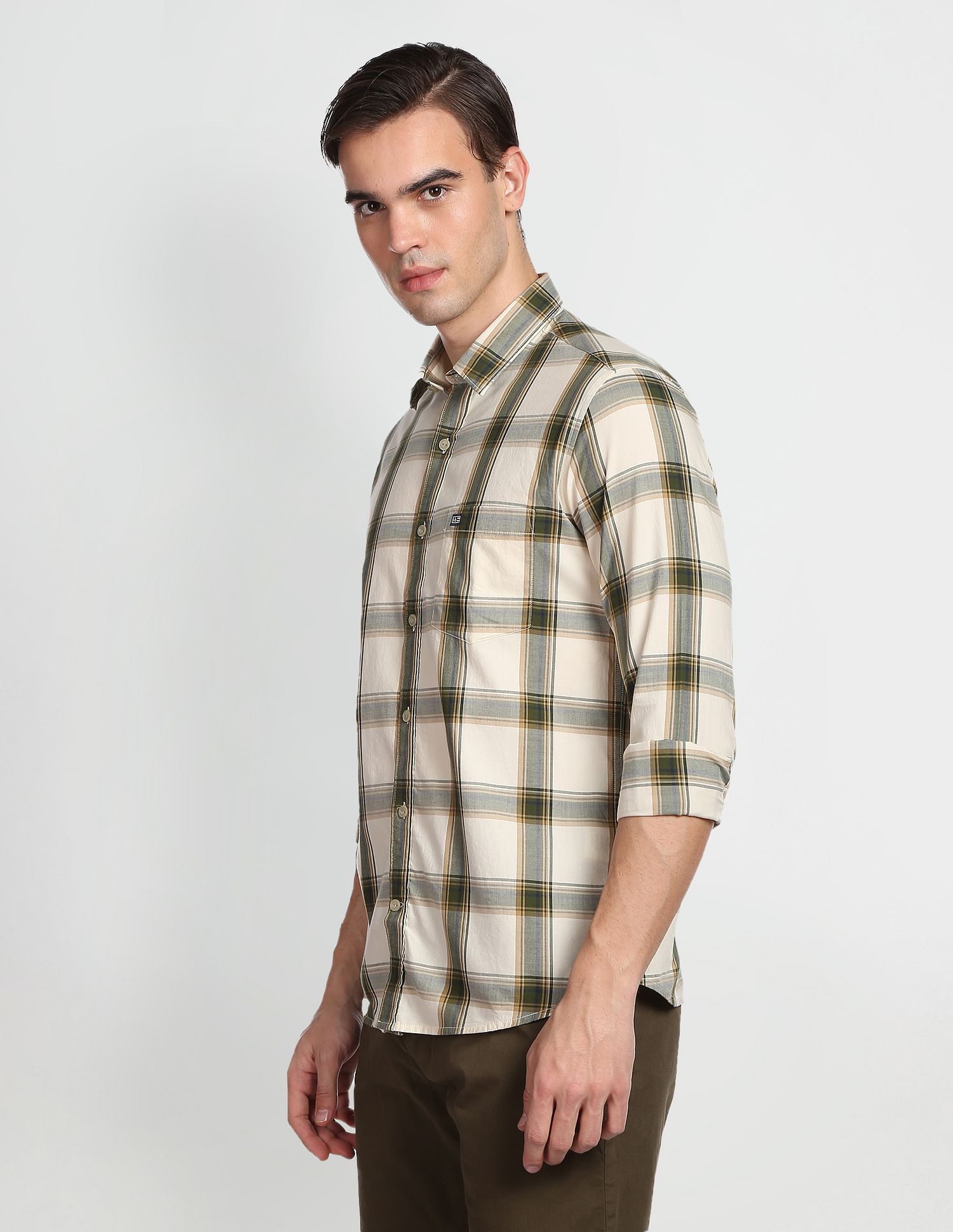 Arrow Sports Tartan Check Slim Fit Casual Shirt