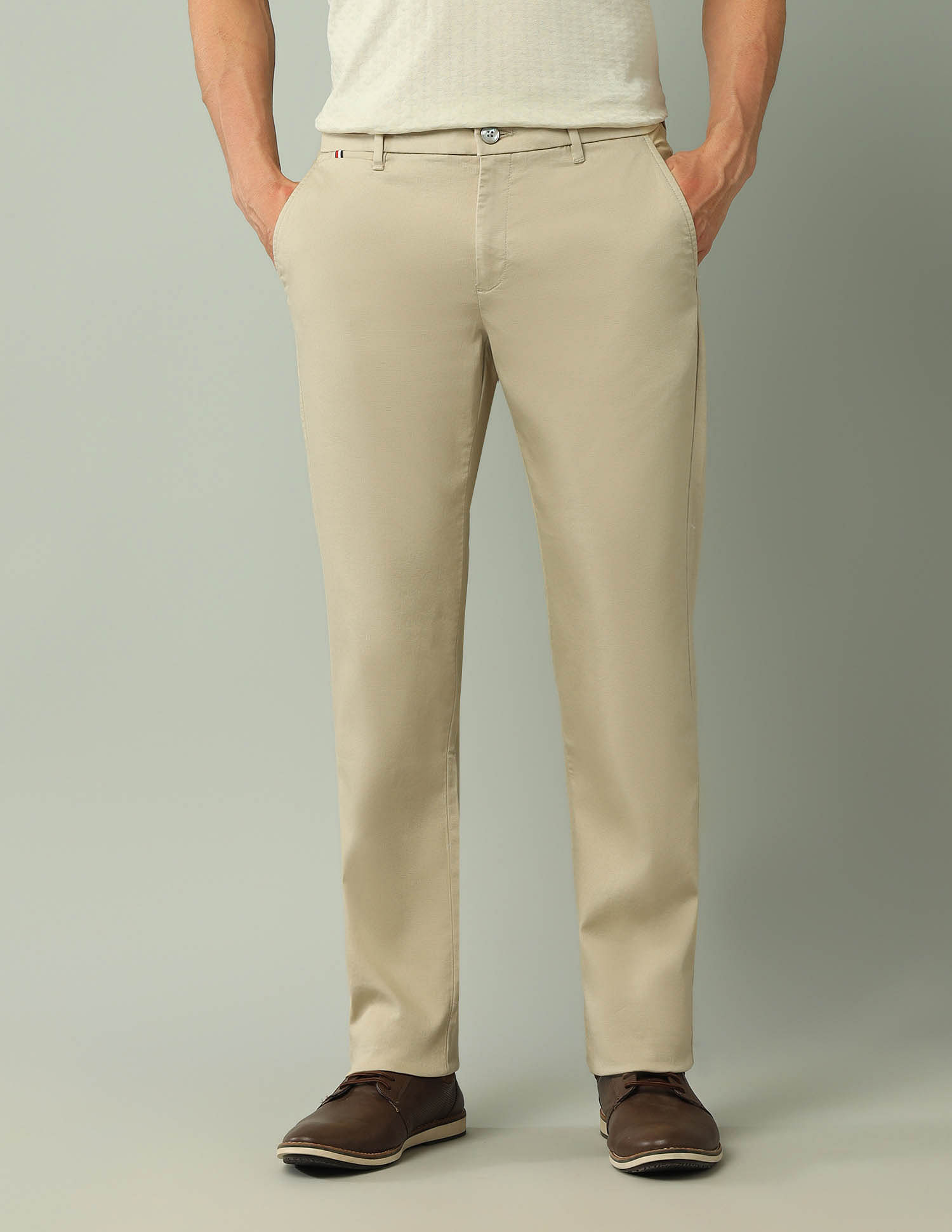 Arrow Sport Solid Dobby Weave Trousers