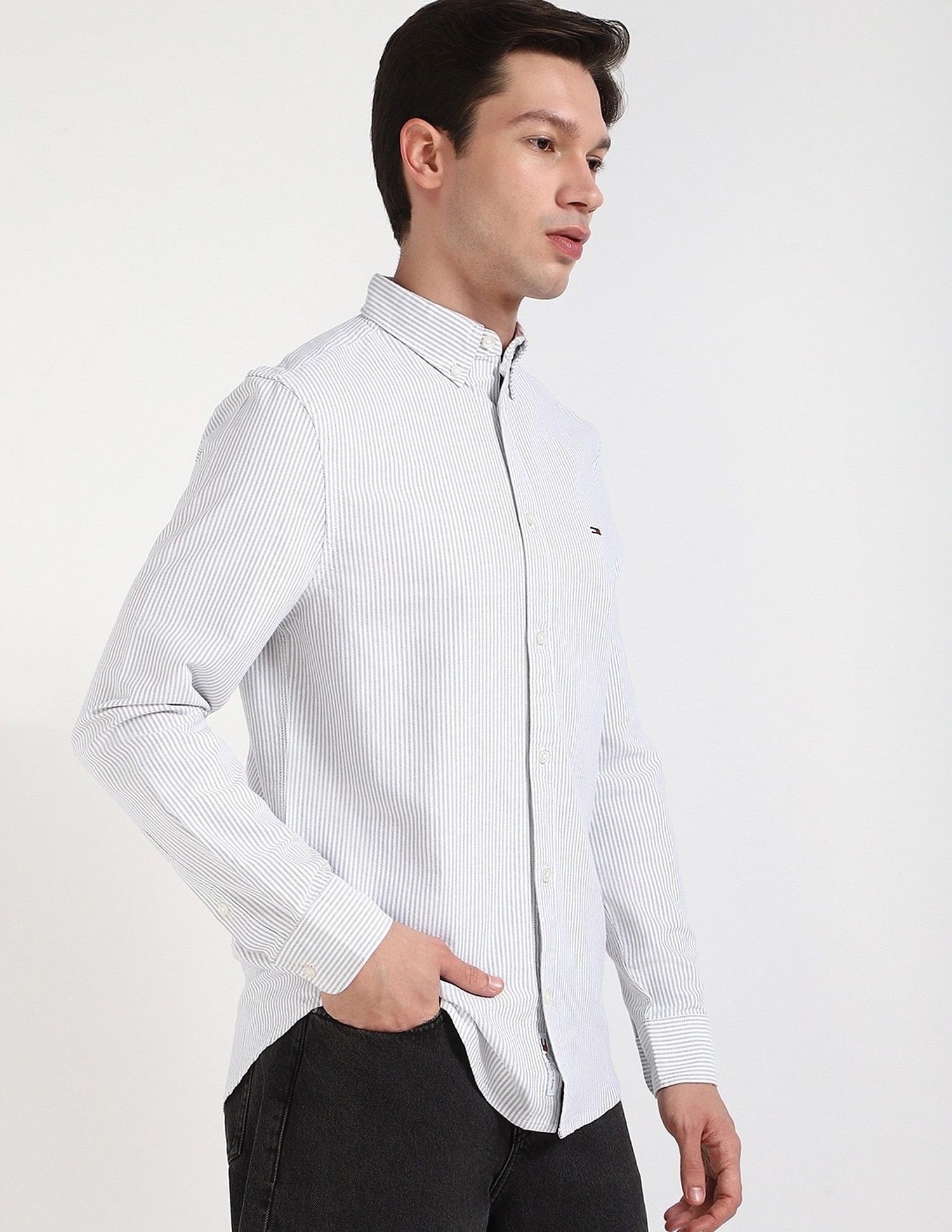 Tommy Hilfiger Striped Slim-Fit Woven Shirt