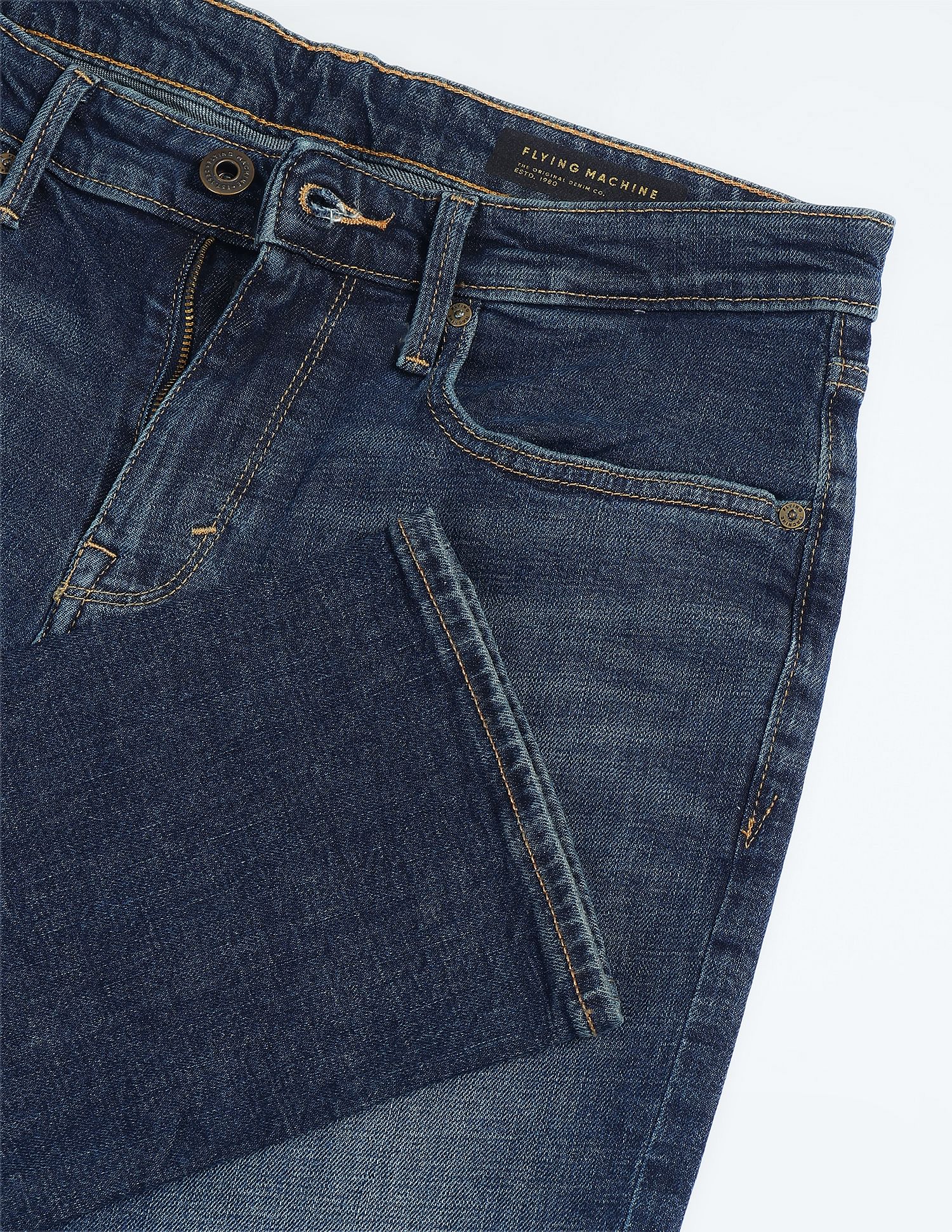 Flying Machine Mid Rise Freddie Slim Straight Jeans