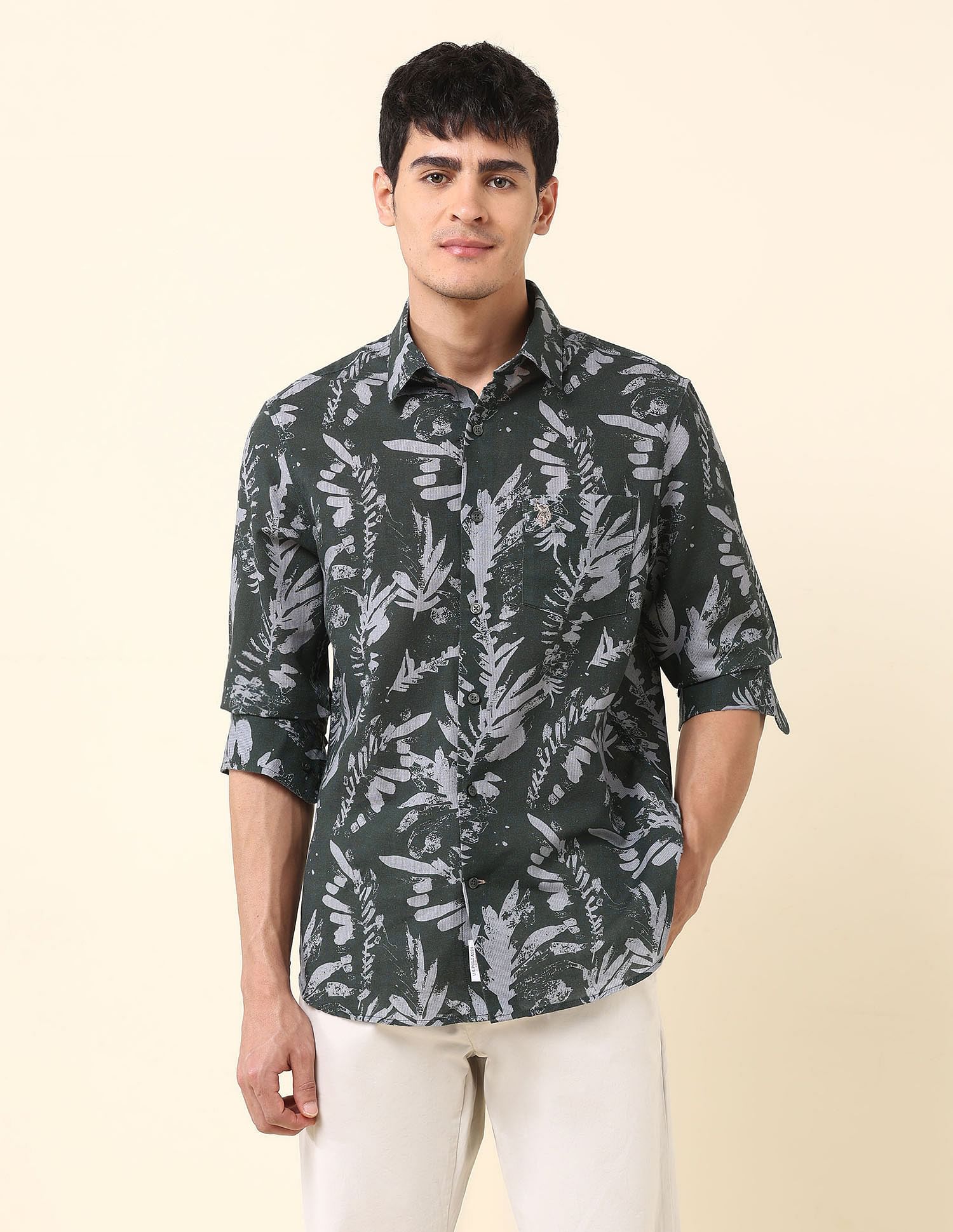 U.S. Polo Assn. Tailored Fit Tropical Printed Shirt