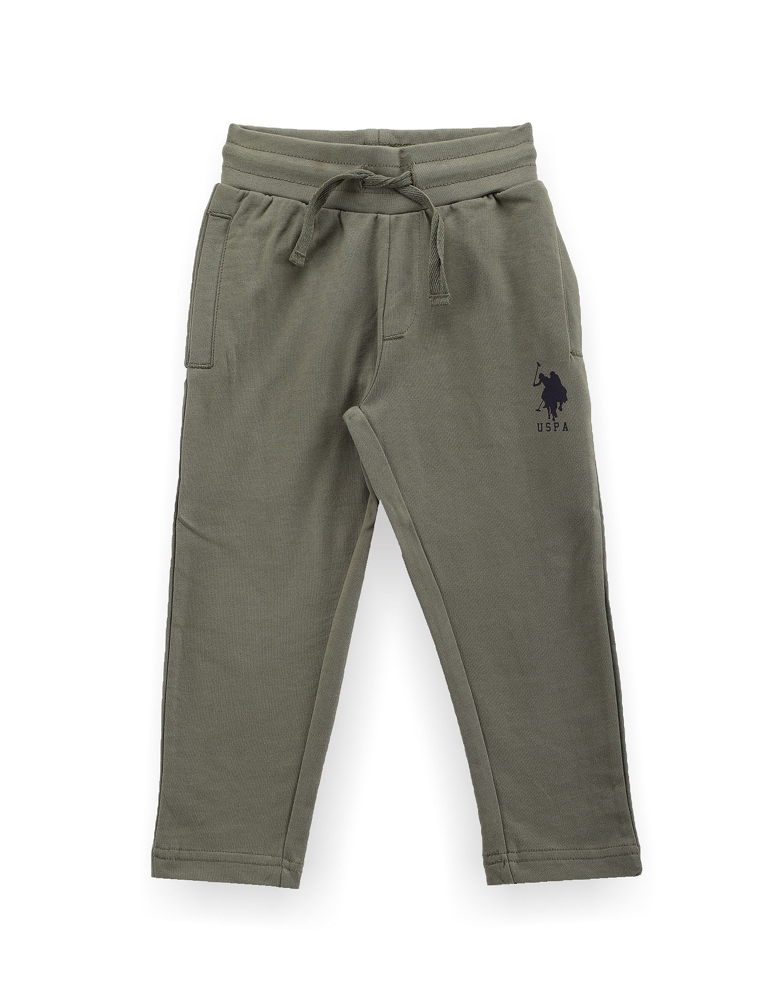 Buy U.S. POLO ASSN. Olive Green Mid Rise Drawstring Waist Track