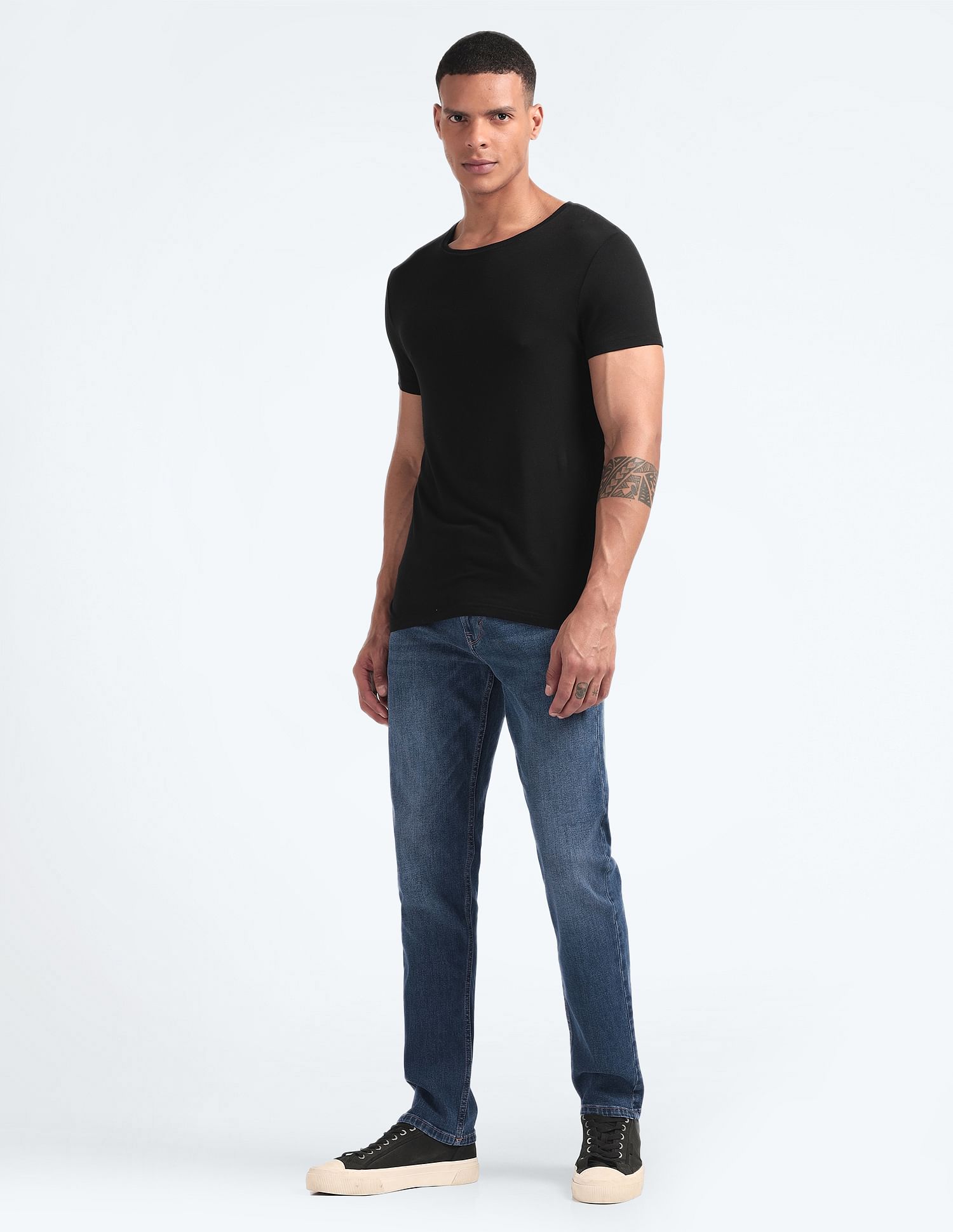 Flying Machine Freddie Slim Straight Fit Stone Wash Jeans