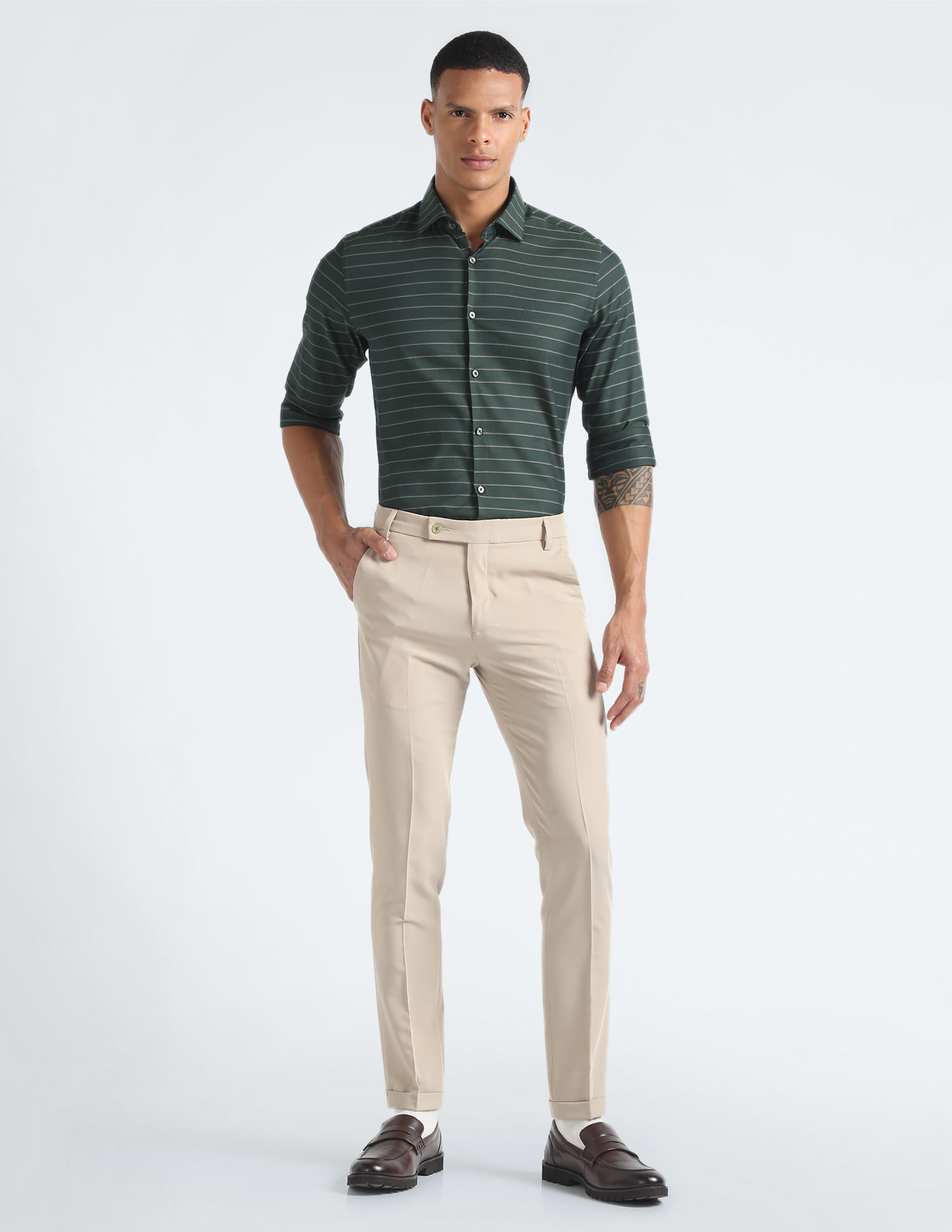 Buy Calvin Klein Long Sleeve Horizontal Stripe Stripe Shirt