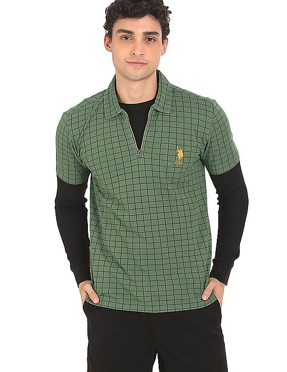 U.S. Polo Assn. Zipper Placket Cotton Polo Shirt