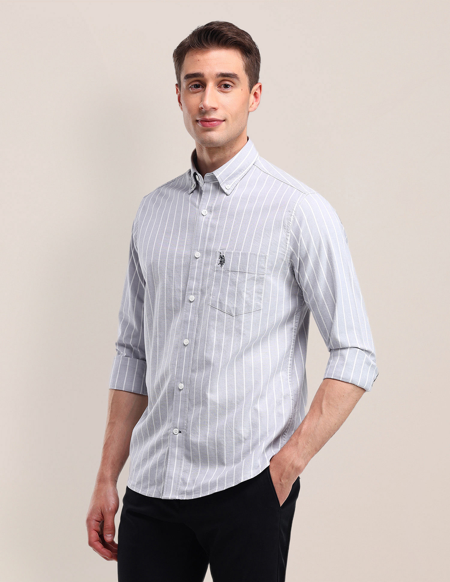 U.S. Polo Assn. Tailored Fit Vertical Striped Shirt