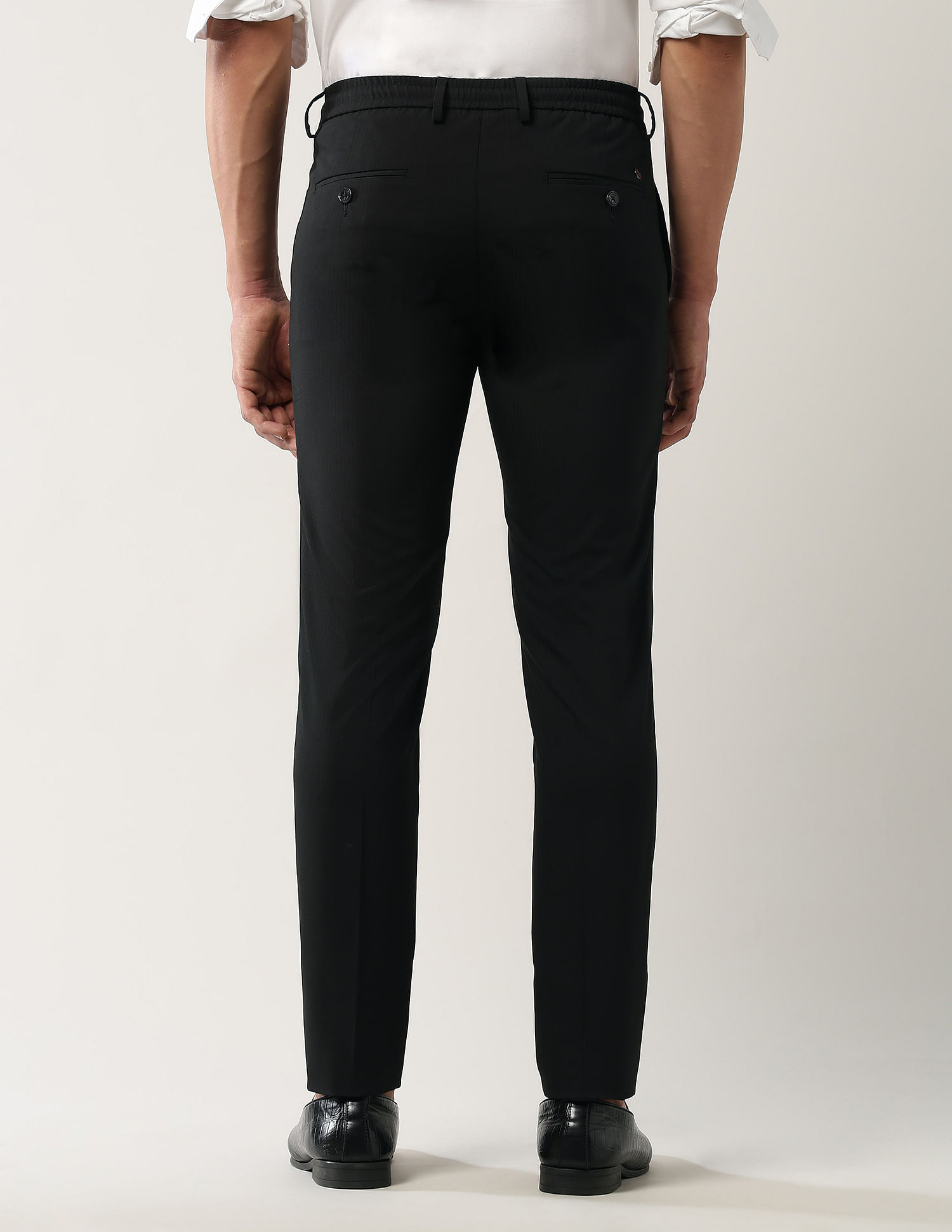 Arrow Newyork Mid Rise Textured Trousers