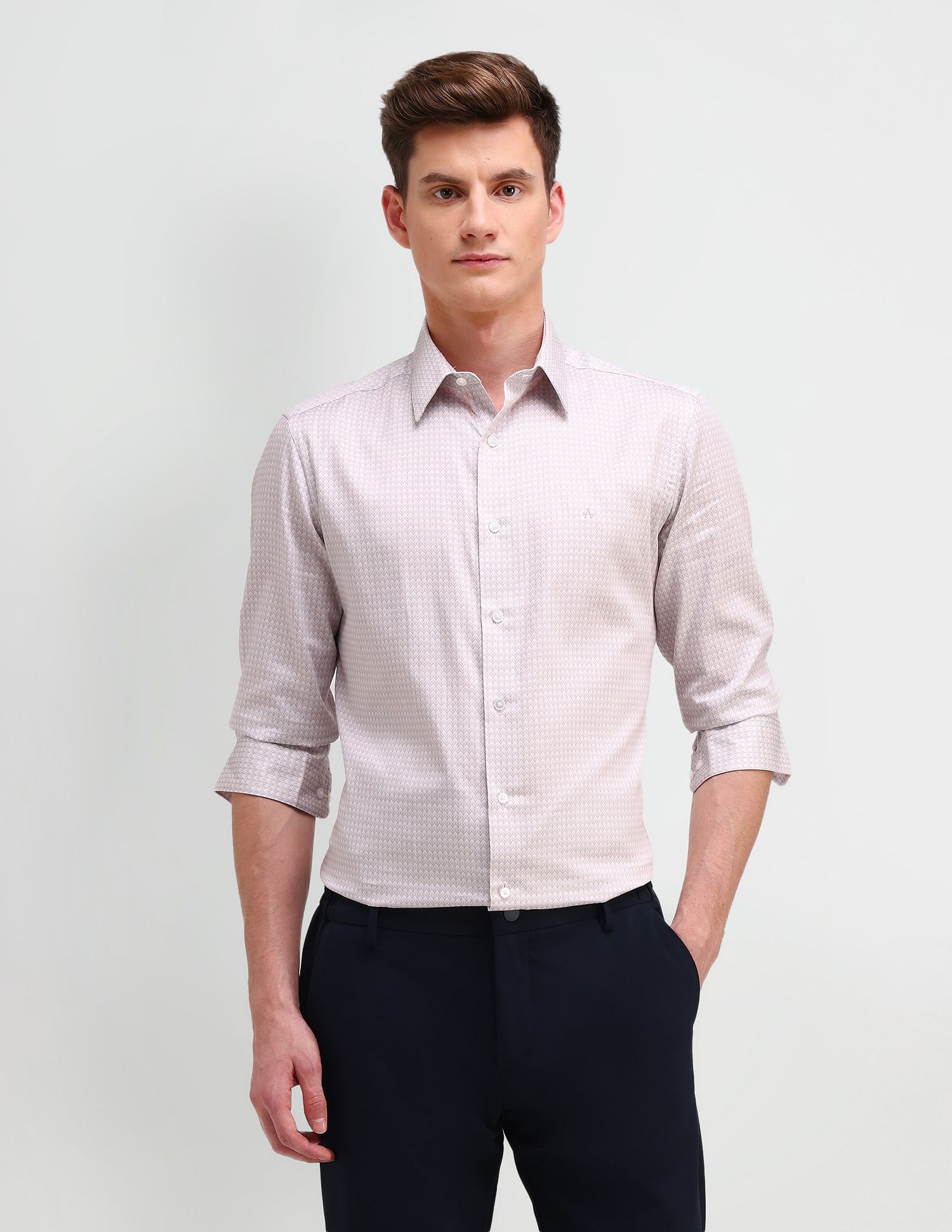 Arrow Newyork Slim Fit All-Over Pattern Shirt