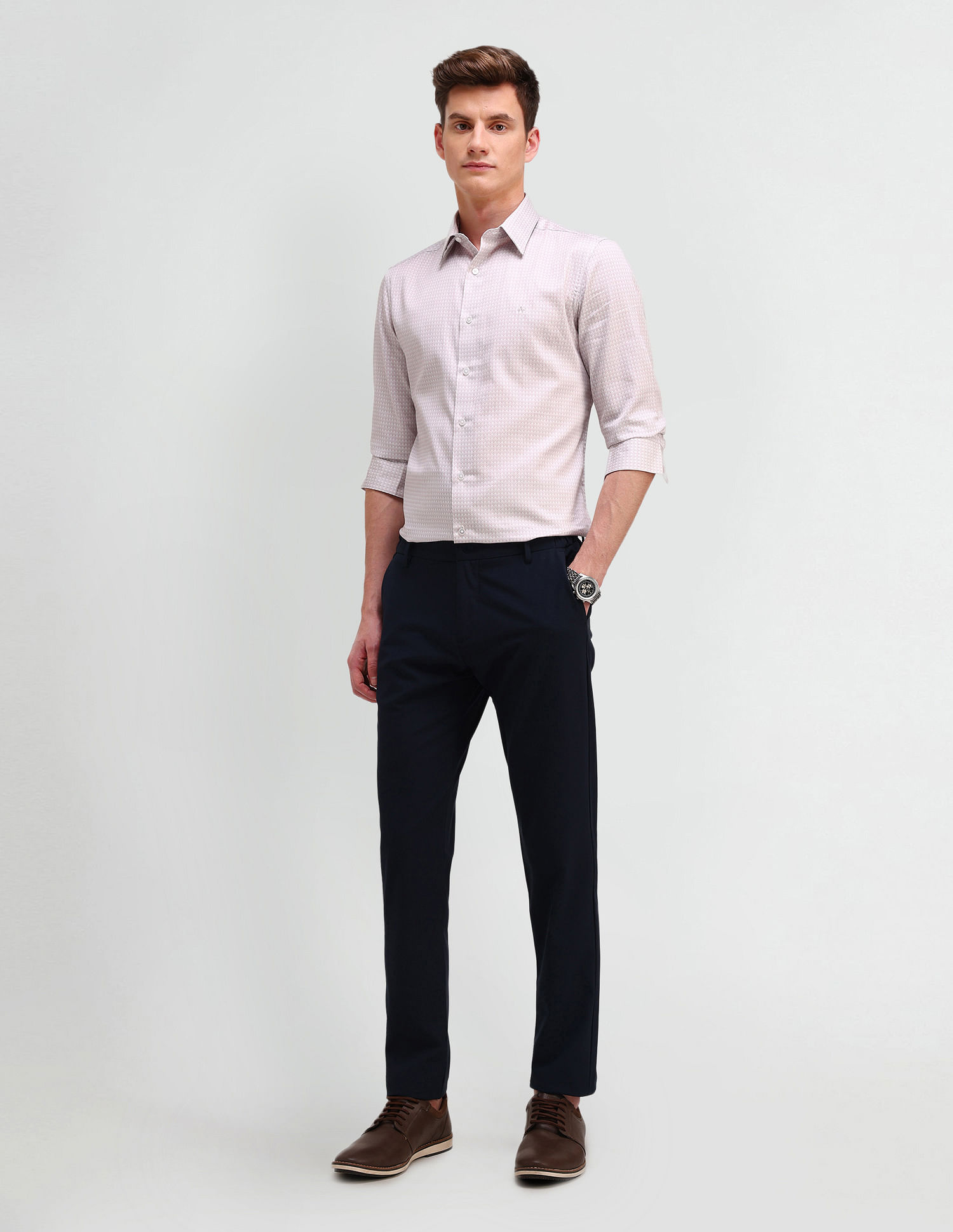 Arrow Newyork Slim Fit All-Over Pattern Shirt