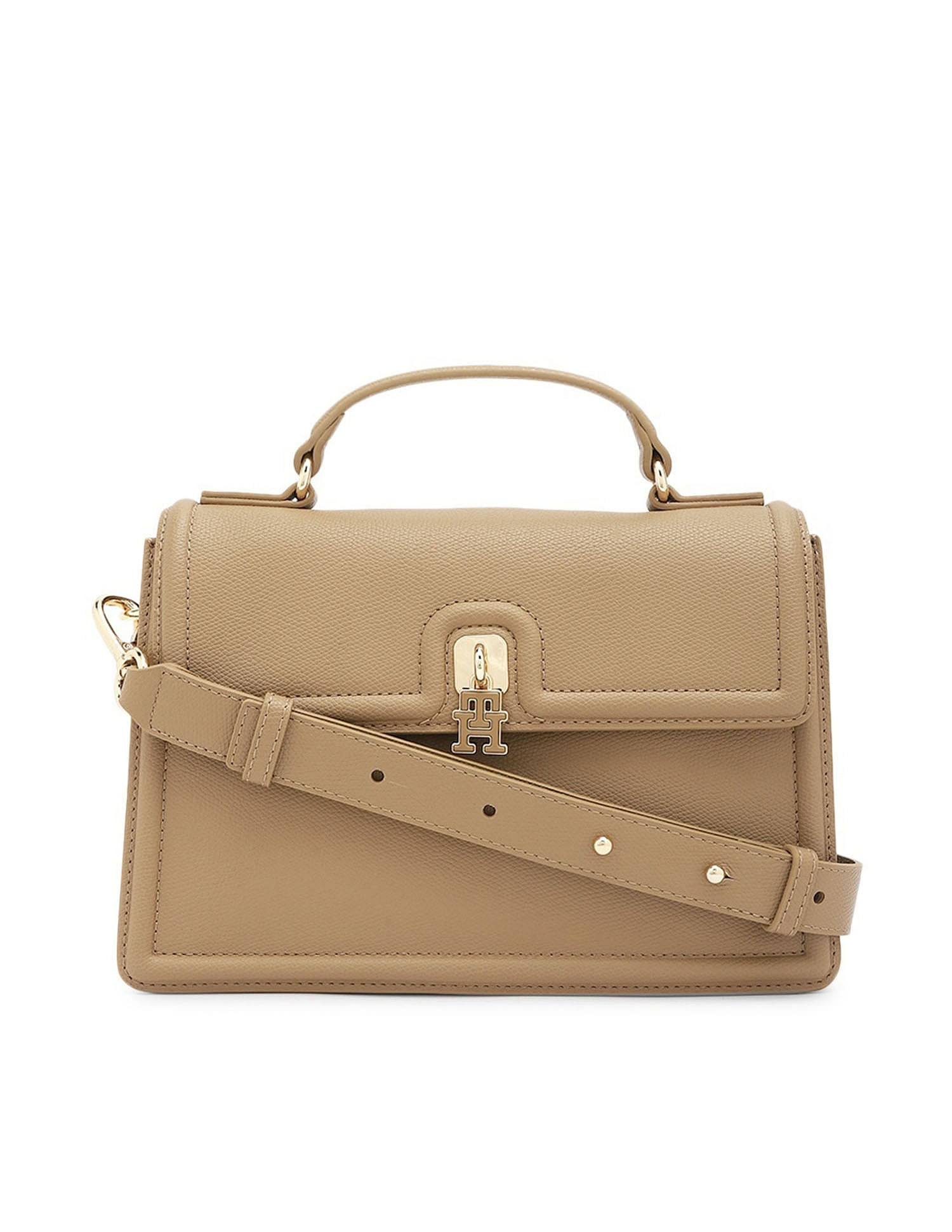 Tommy Hilfiger Solid Beige PU Bag