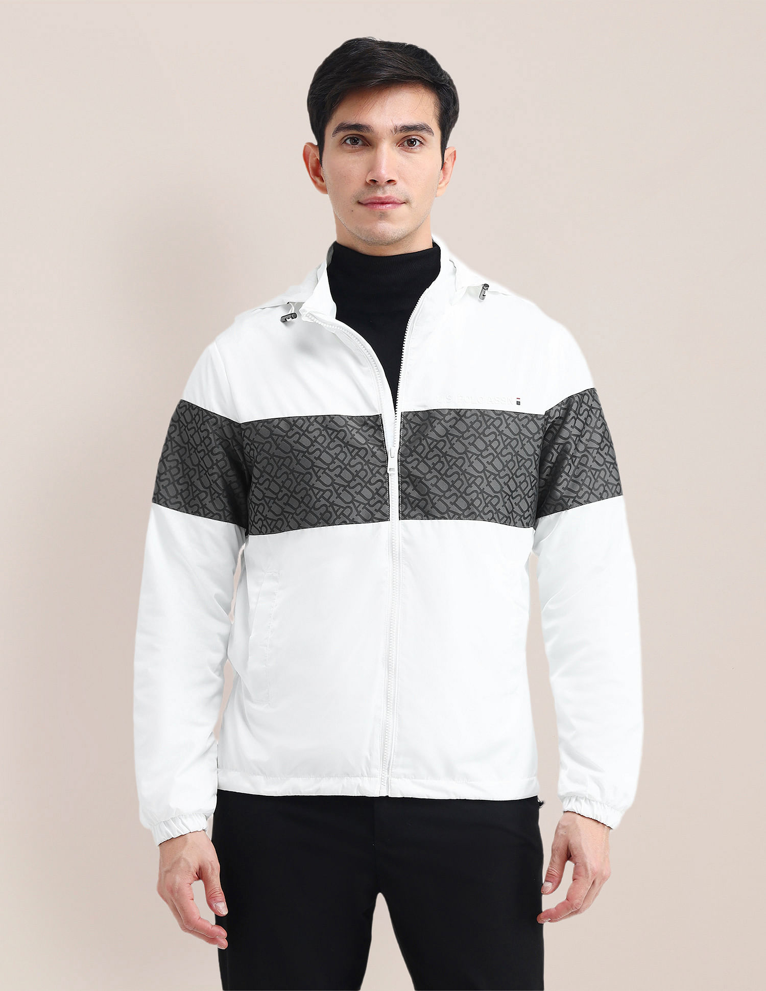 U.S. Polo Assn. Brand Printed Hooded Jacket