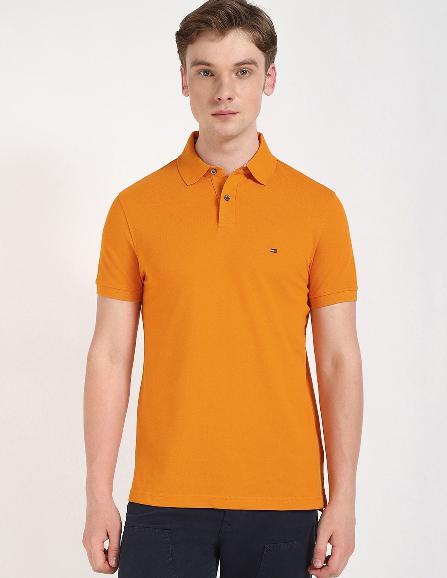 Tommy Hilfiger Solid Regular-Fit Cotton Polo Shirt