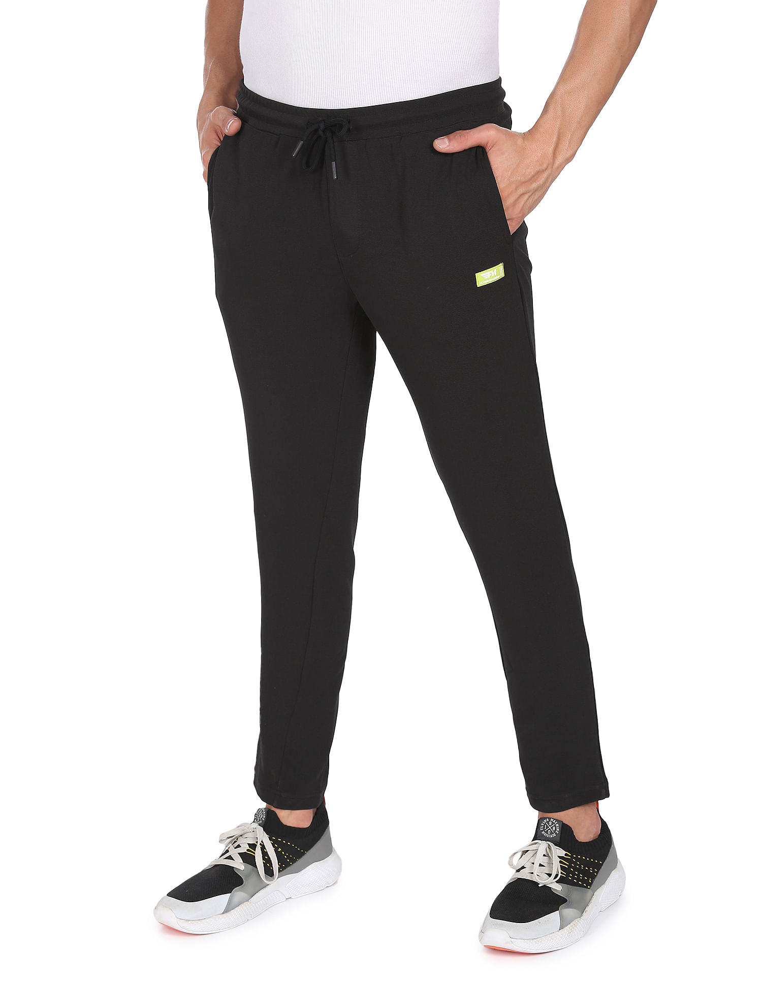 Buy Black Polyester Track pant for Men online | Looksgud.in