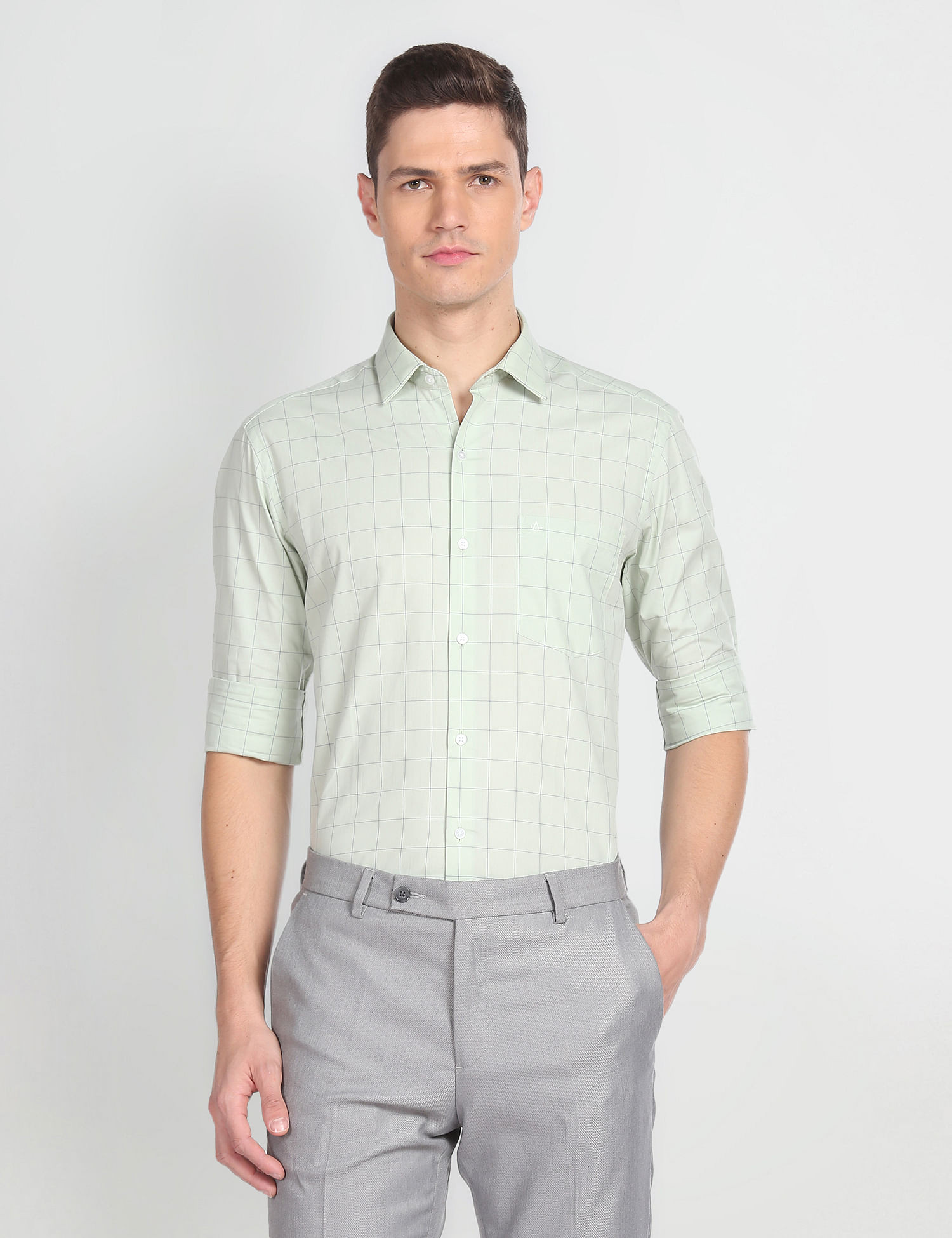 Arrow Windowpane Check Slim Fit Shirt