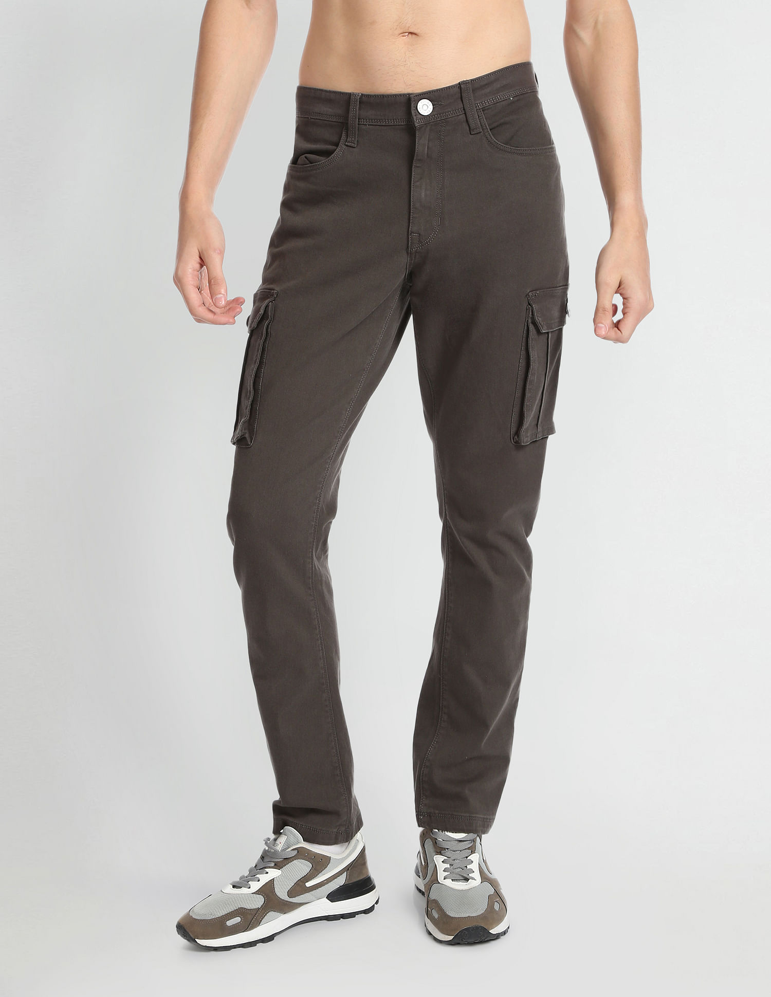 Flying Machine Mid Rise Slim Fit Cargo Jeans