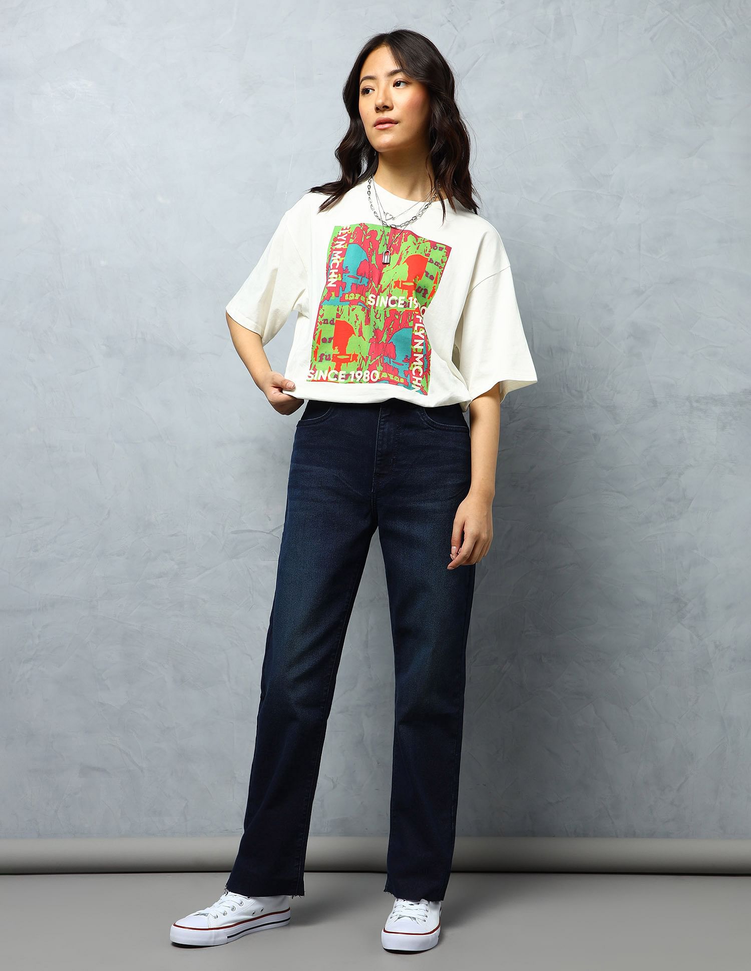 Flying Machine Women High Rise Straight Fit Jeans