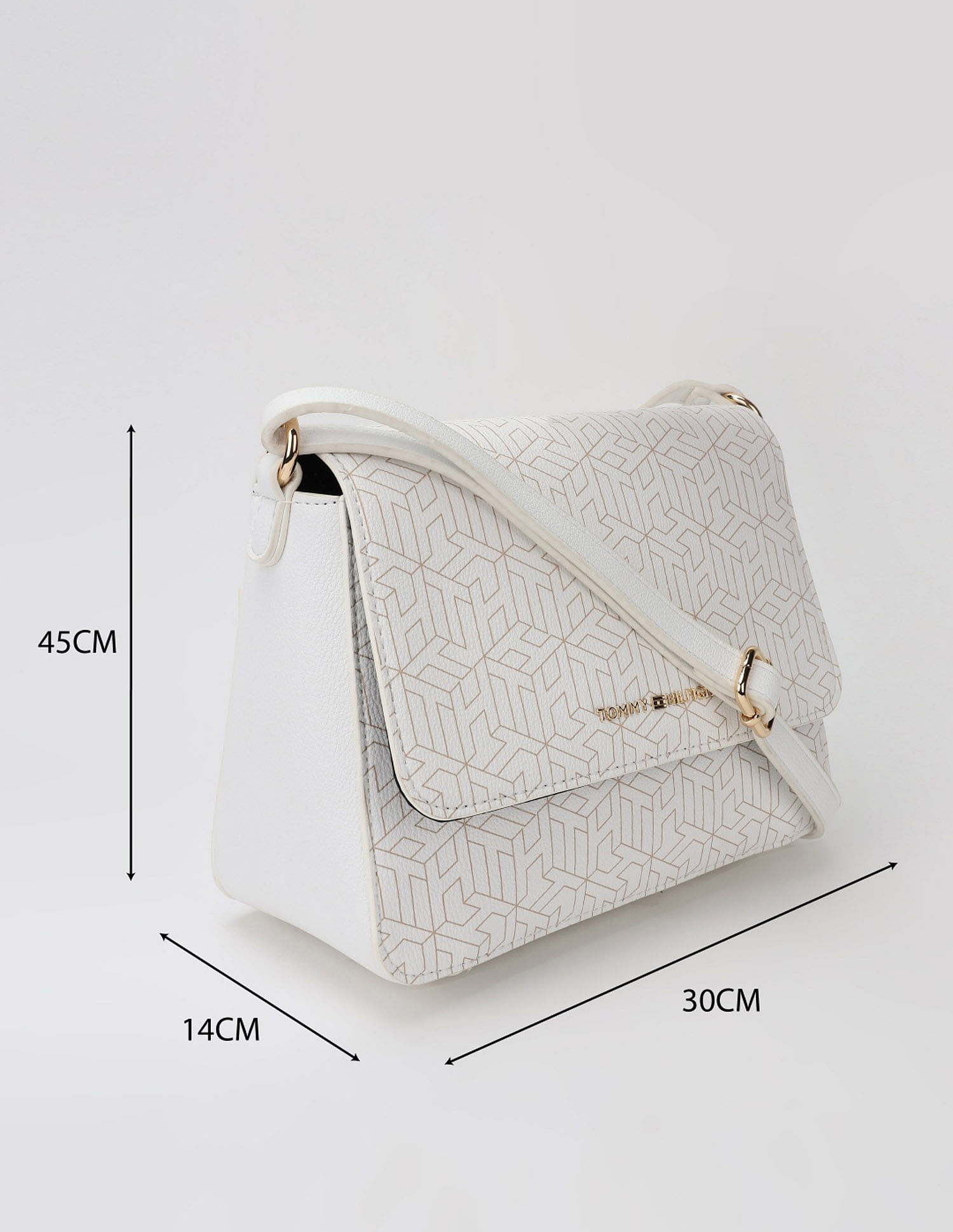 Tommy Hilfiger Logo Beige Pu Sling Bag