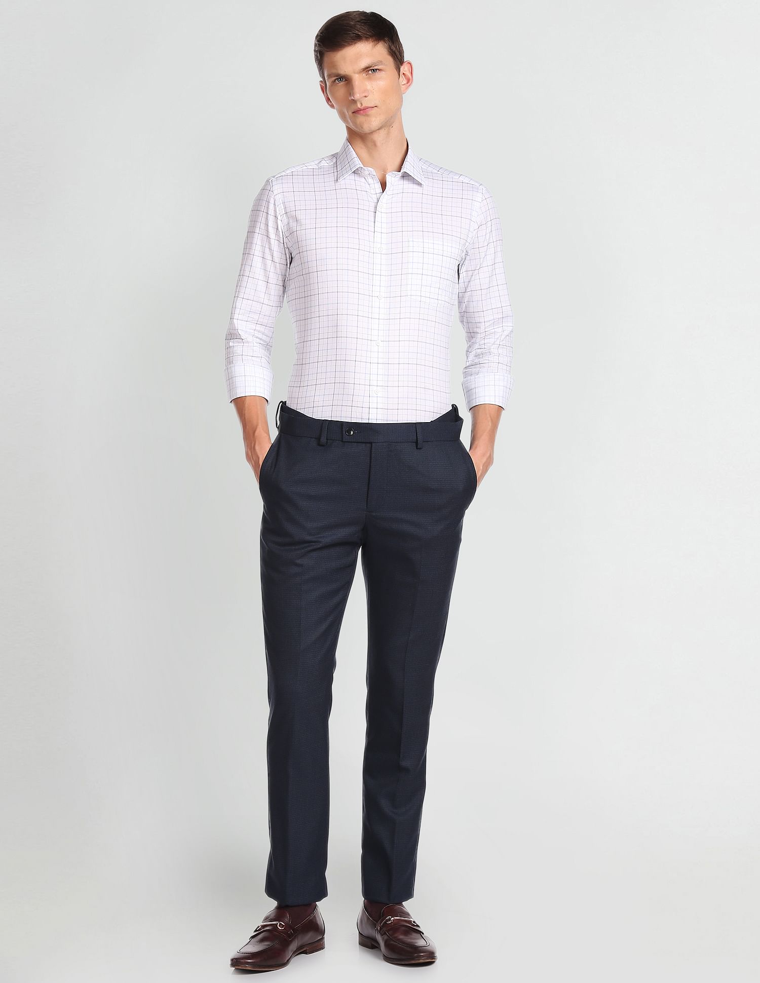 Arrow Dobby Patterned Weave Formal Trousers