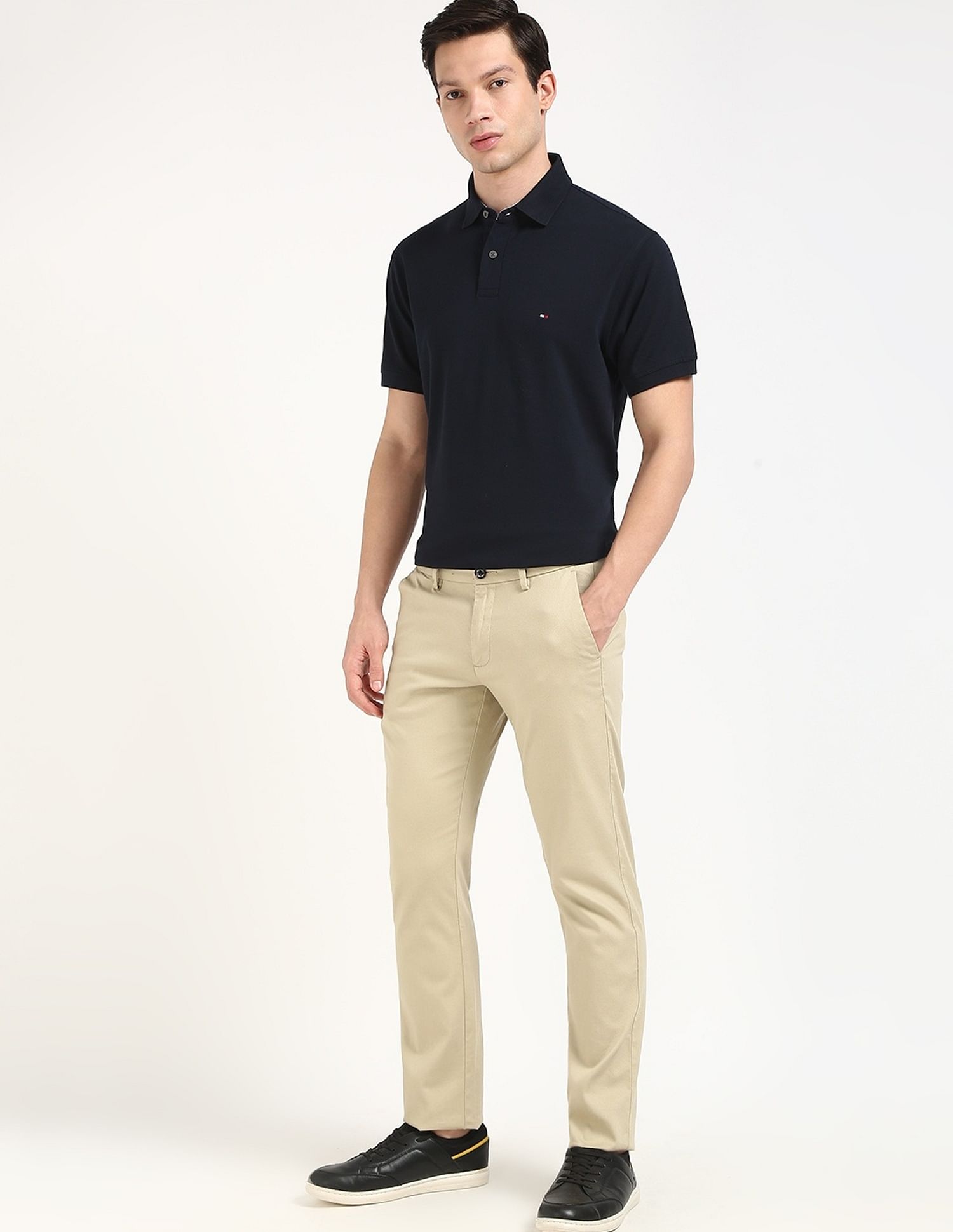 Tommy Hilfiger Solid Regular-Fit Cotton Polo Shirt