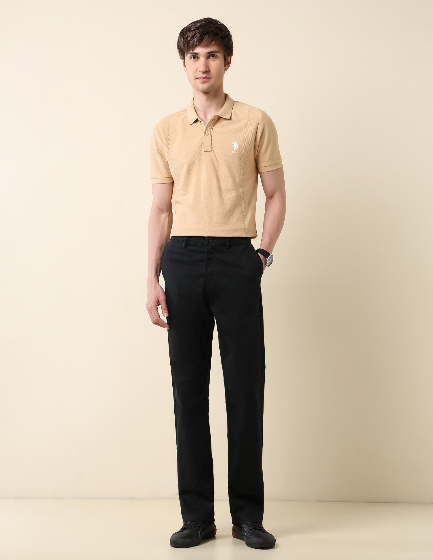 U.S. Polo Assn. Riley Straight Fit Dobby Weave Trousers