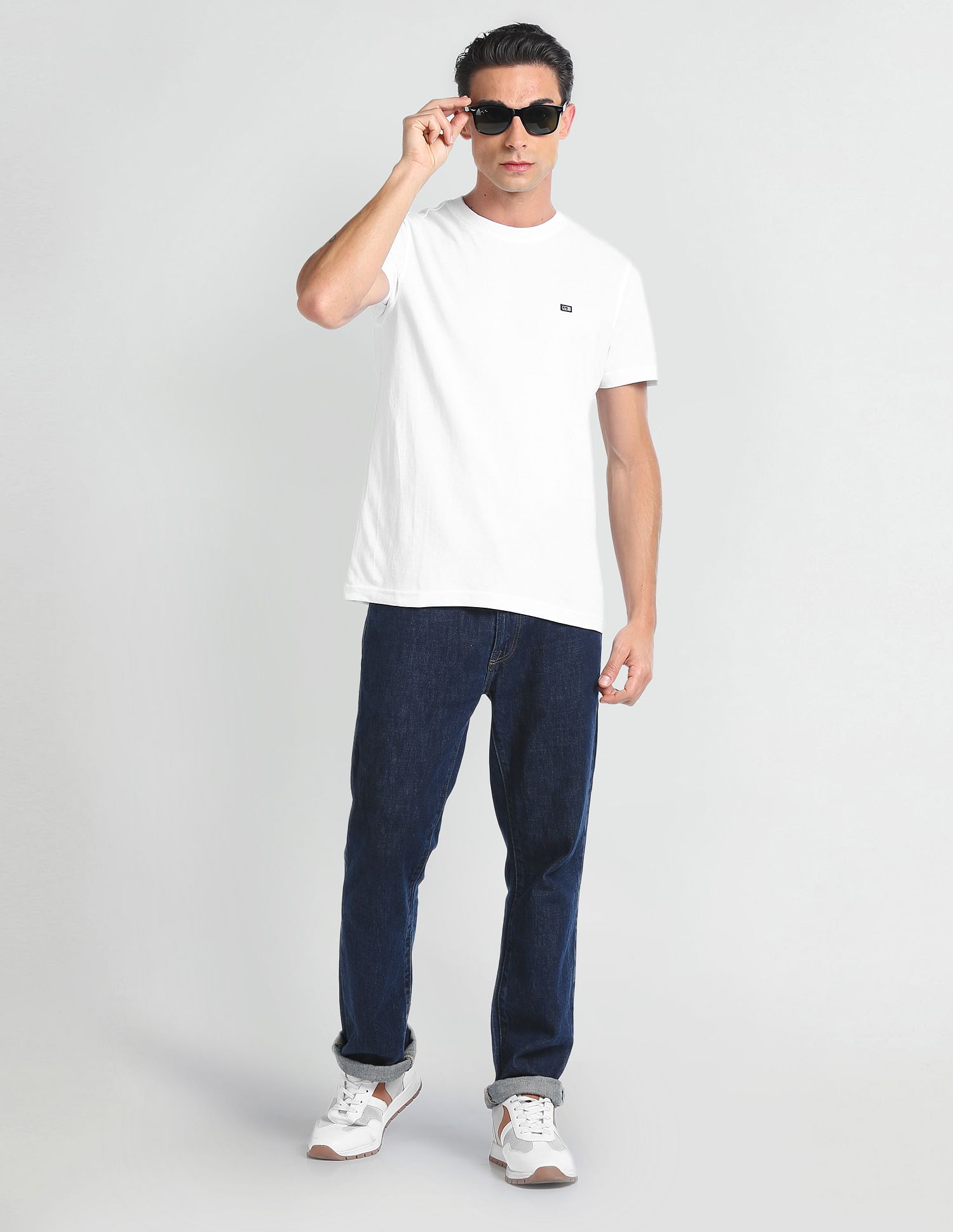 Arrow Sports Crew Neck Solid T-Shirt