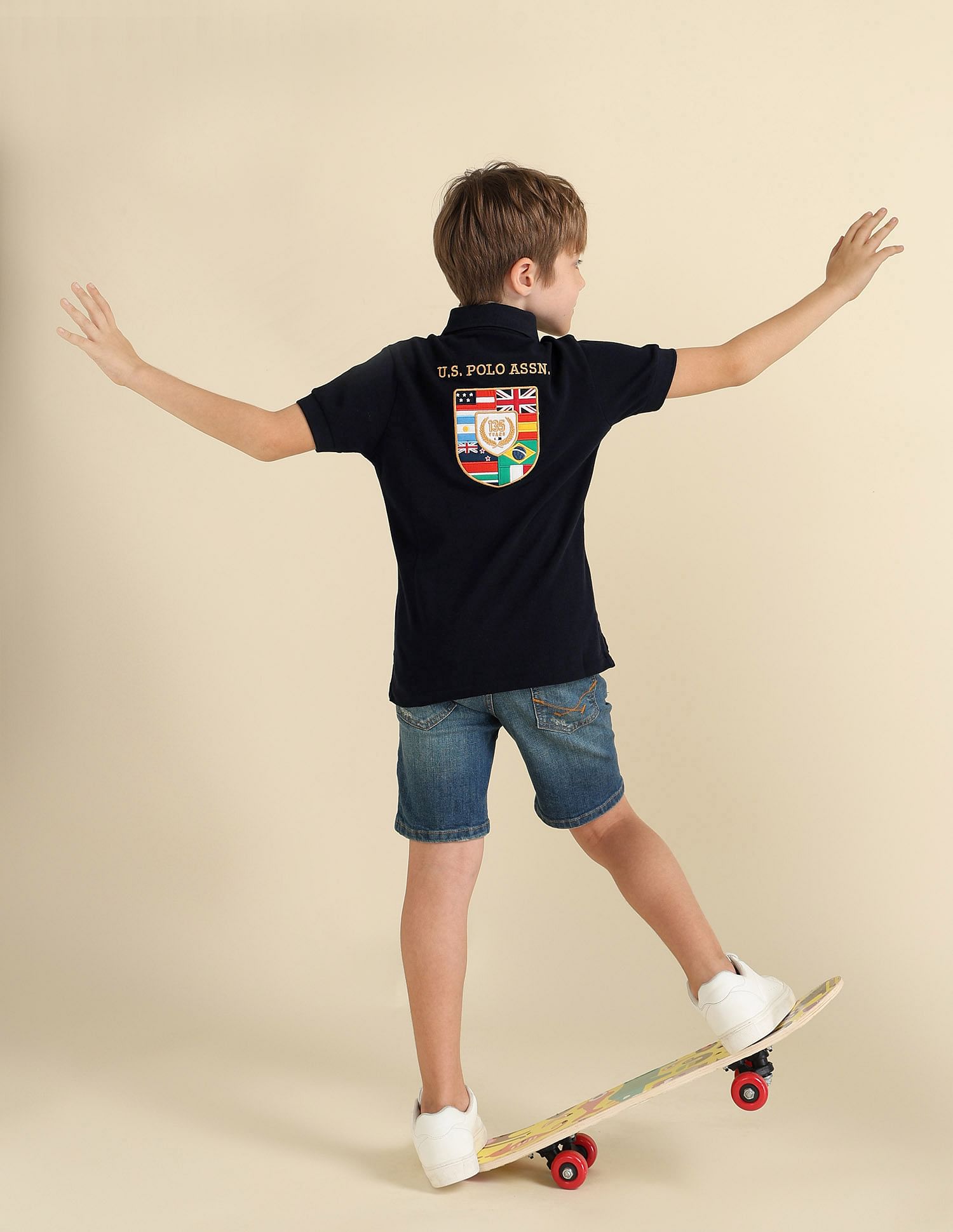 U.S. Polo Assn. Kids Boys Brand Appliqued Regular Fit Polo Shirt