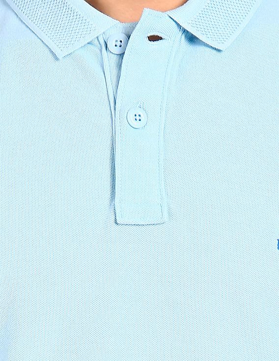 U.S. Polo Assn. Ribbed Collar Solid Polo Shirt