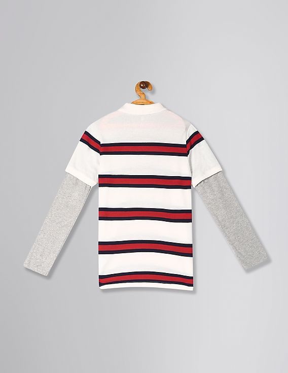 【SATIIIZ】Lapin Stripe High Density Short Sleeve T-shirt Jay Stripe Short Sleeve Shirt - satiiiz